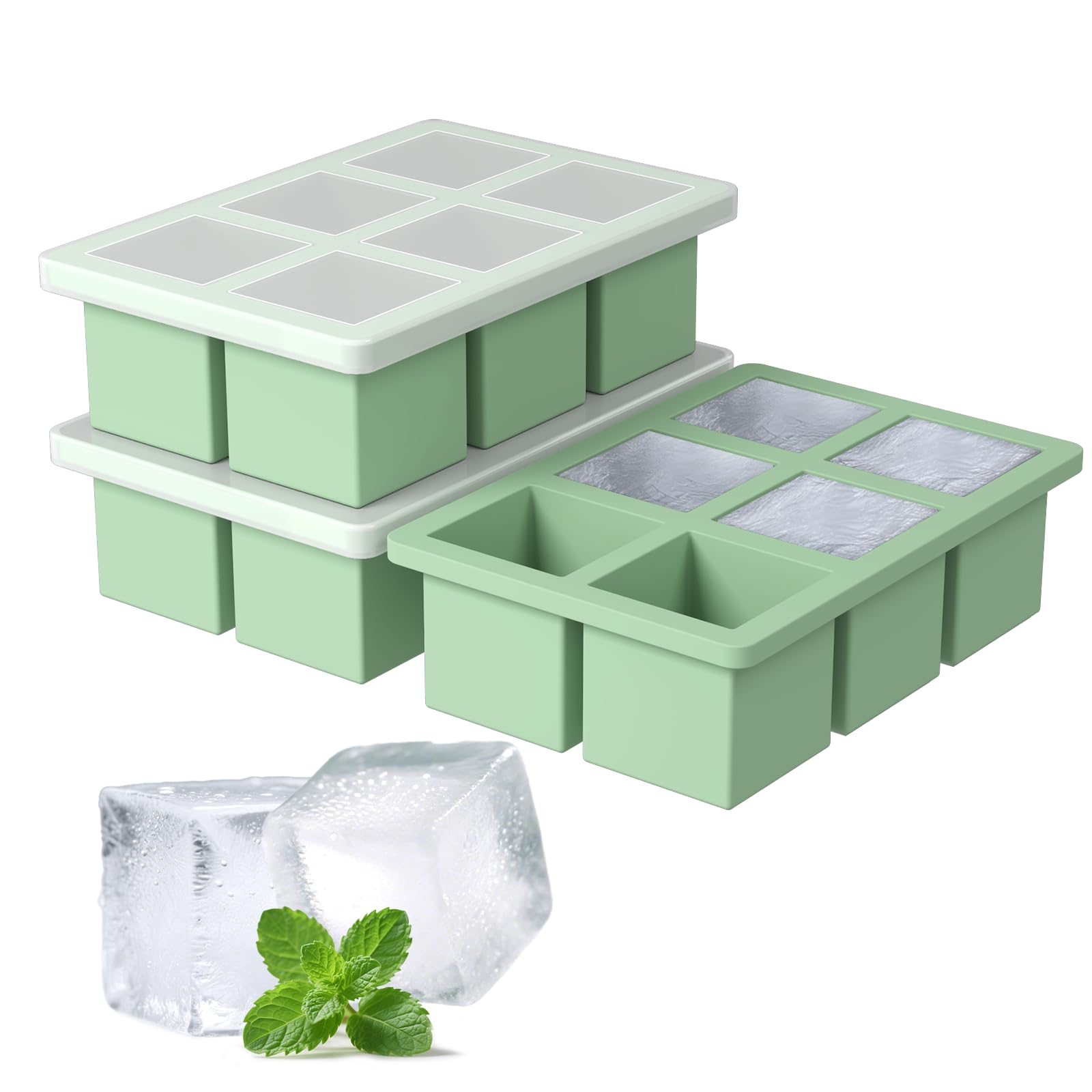 Large Silicone Ice Cube Tray 3Pack (3 Count)