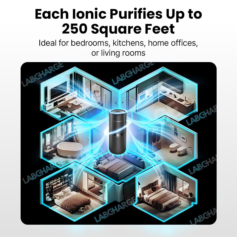 LabCharge Small Ionic Air Purifier for Home & Bedroom (5 Count)