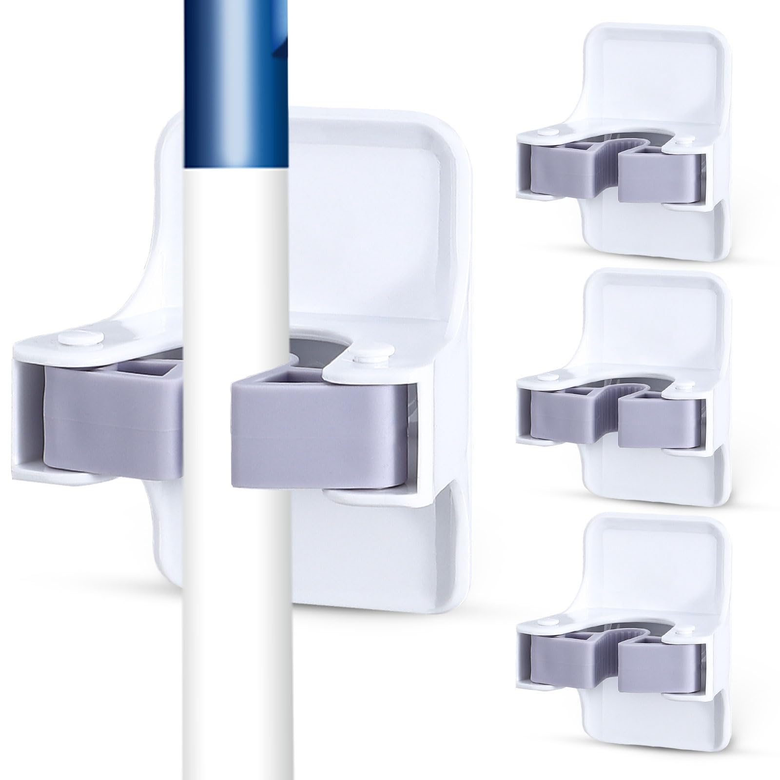 4 Pack Mop and Broom Holder Wall Mount (4 Count)