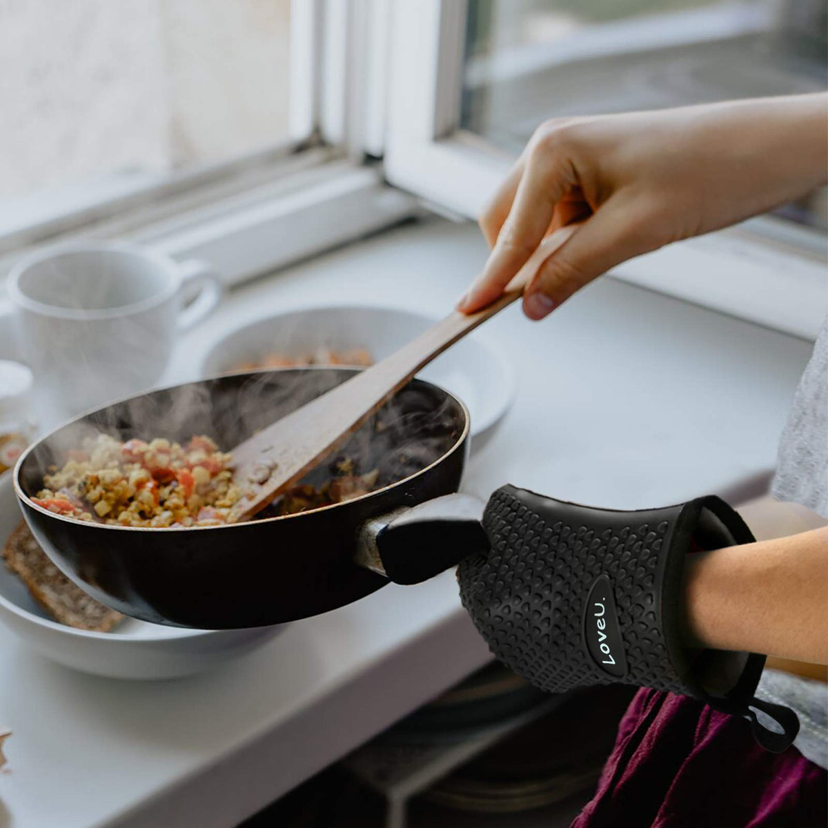 Silicone Oven Mitts Gloves (2 Count)