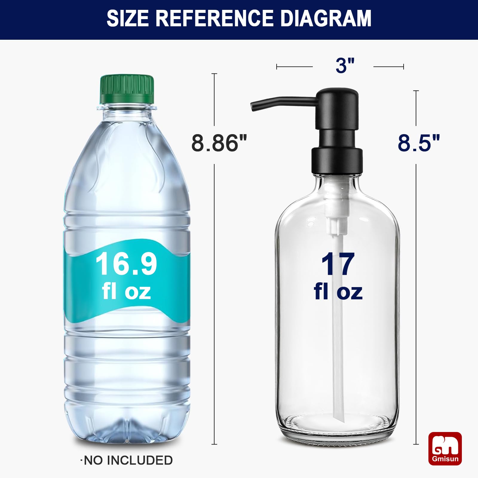 Glass Soap Dispenser with Pump (4 Count)