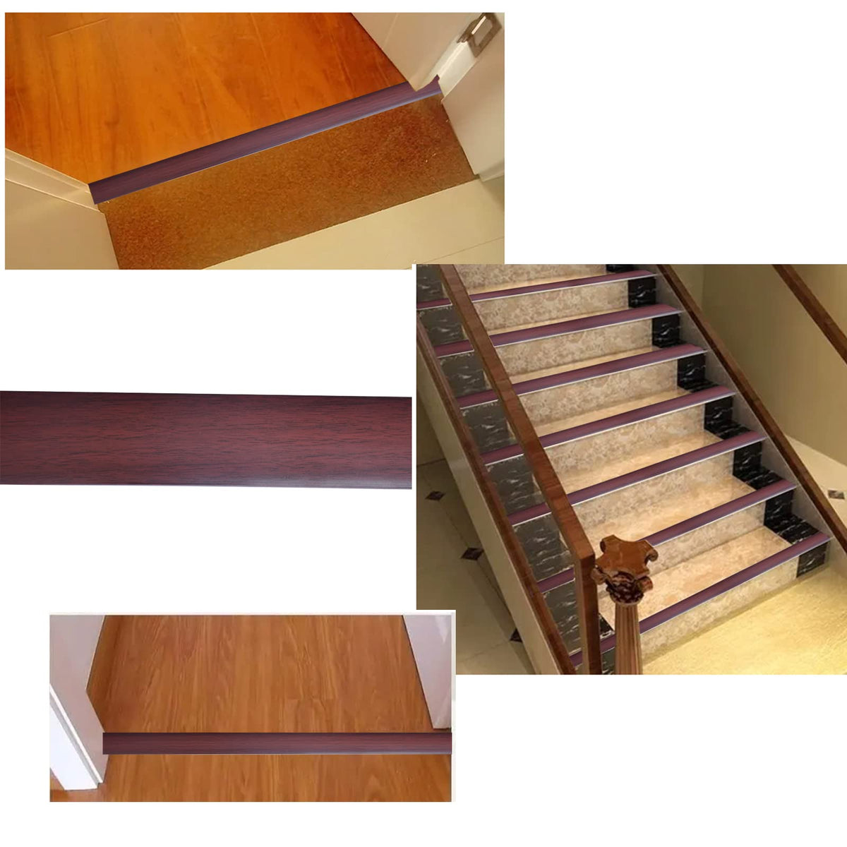 Floor Door Flat Transition Strip & Self Adhesive Floor Vinyl Floor Edge Trim Laminate Floor Gap Covering Joining Strip