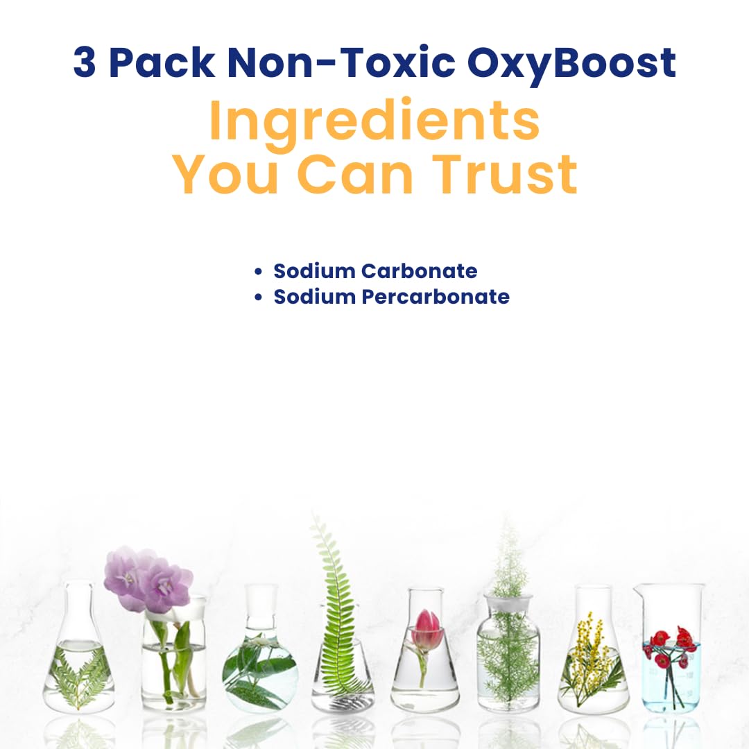 OxyBoost Oxygen Whitener & Clothes Stain Remover Laundry Detergent Powder with Sodium Percarbonate (37.5 Ounce)