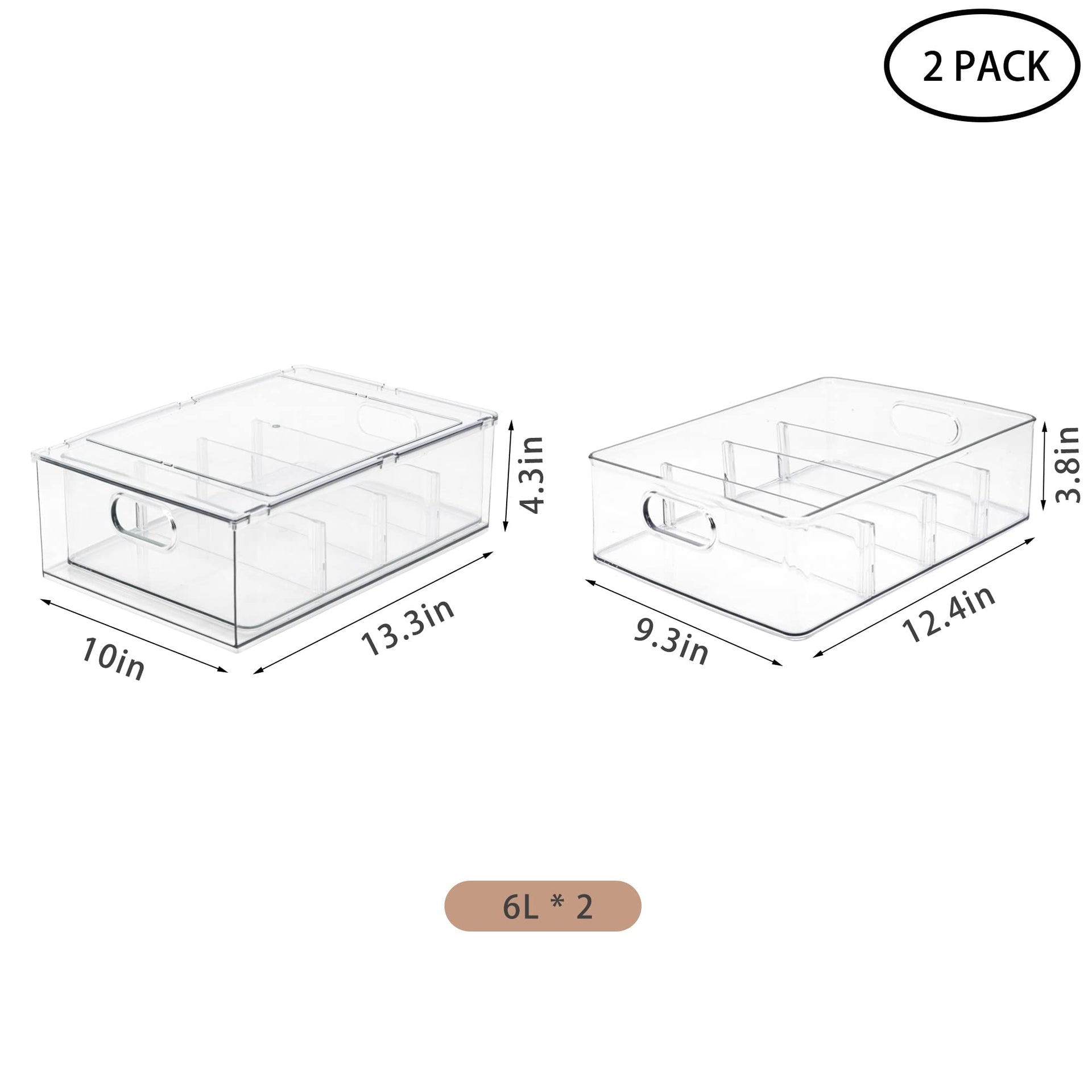 2Pack Stackable Fridge Drawers Pull (2 Count)
