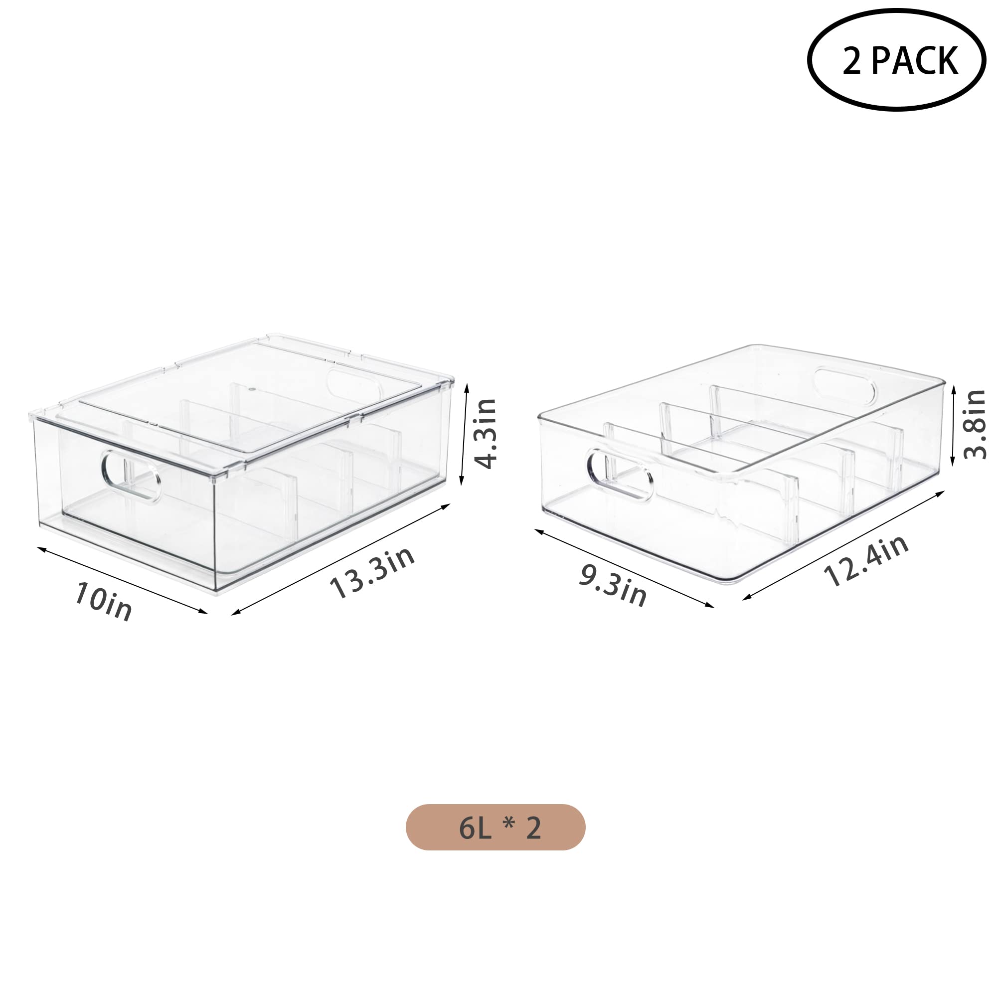 2Pack Stackable Fridge Drawers Pull (2 Count)