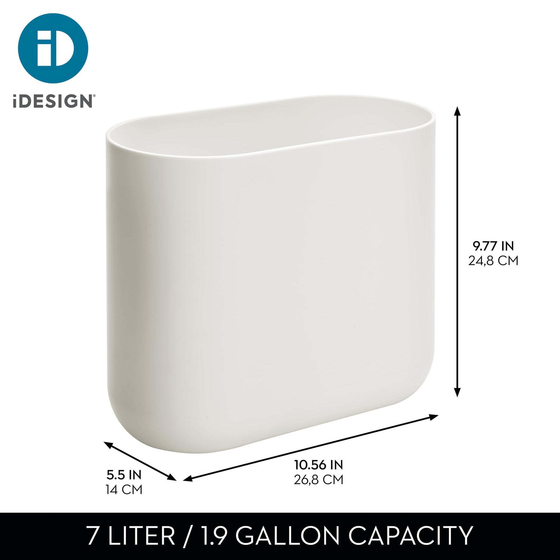 Small Slim Plastic Bathroom Trash Can