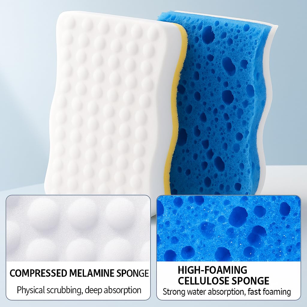 Wave Shaped Scrub Sponges for Kitchen Cleaning