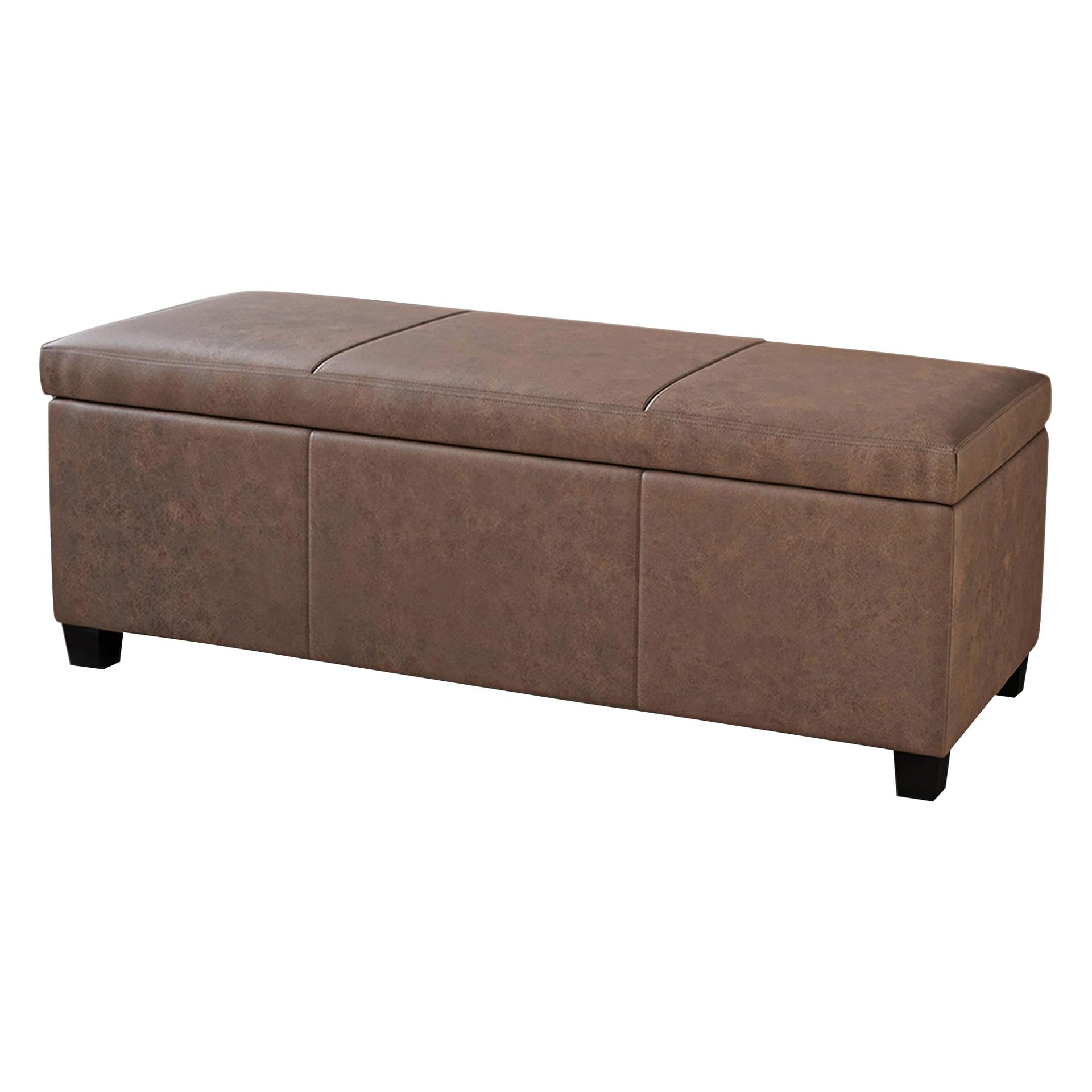 Storage Faux Leather Ottoman