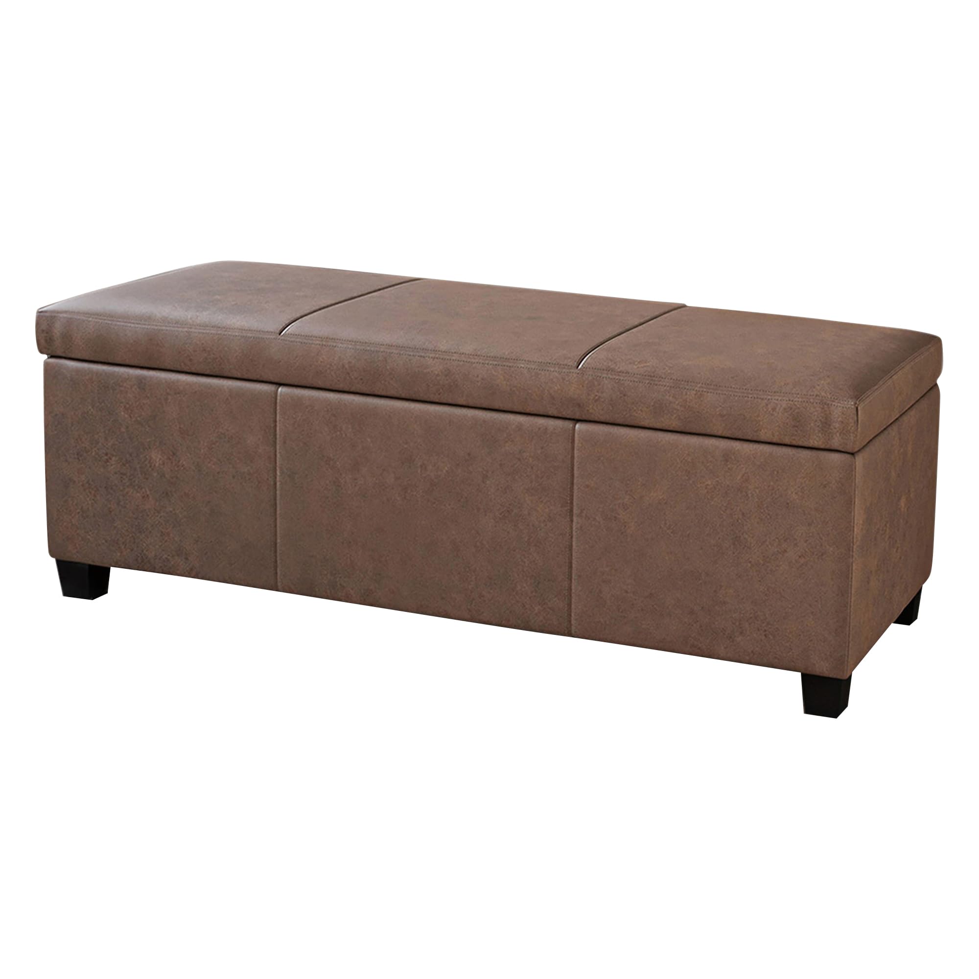 Storage Faux Leather Ottoman