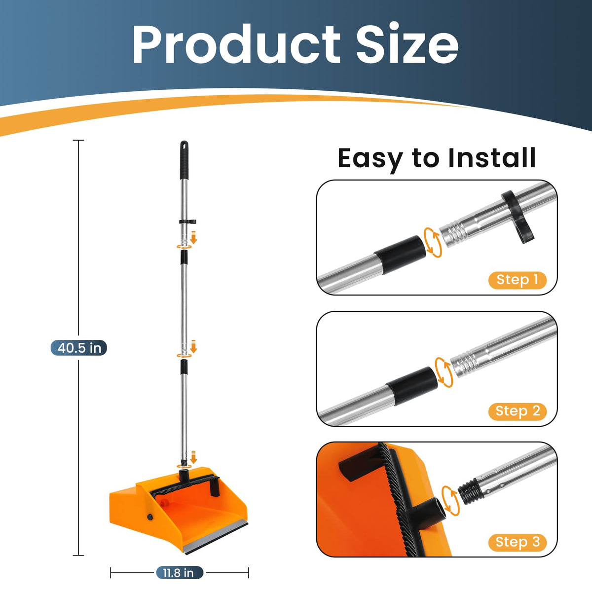 Large Commercial Dustpan with Comb