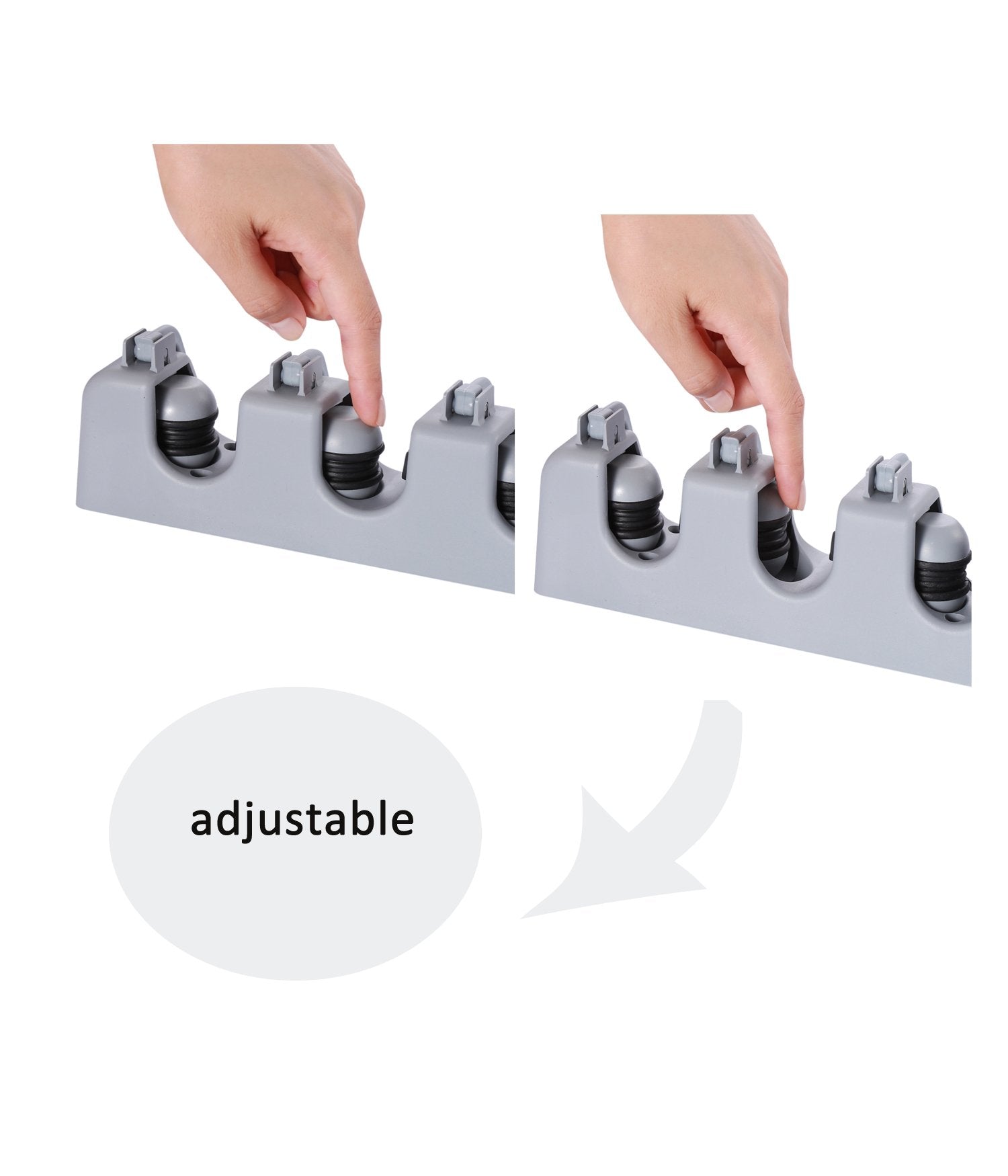 Mop and Broom Holder Wall Mounted 5 Position Storage Rack with 6 Retractable Hooks Holds up to 11 Tools Utility Weatherproof Holder for Garage Storage Systems Broom Organizer