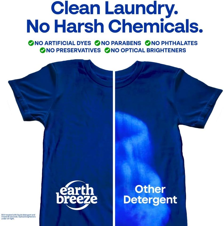 Earth Breeze Laundry Detergent Sheets Fresh Scent - 180 Loads Eco Liquidless Soap - Travel-Friendly for Hot & Cold Cycles, Tackles Tough Stains & Odors - Gentle on Skin, 90 Ct (3 Pack) - ModHome Supplies
