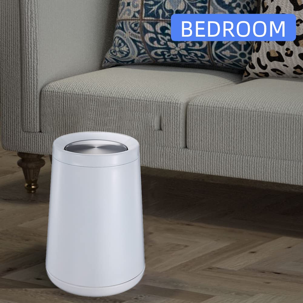 Household Swing White Bathroom Trash Can