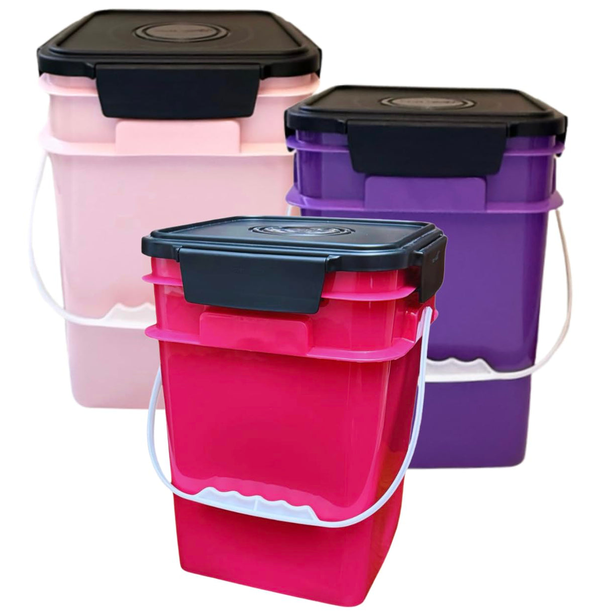 4 Gallon Square Food Grade Bucket Pail with Plastic Handles and Lid