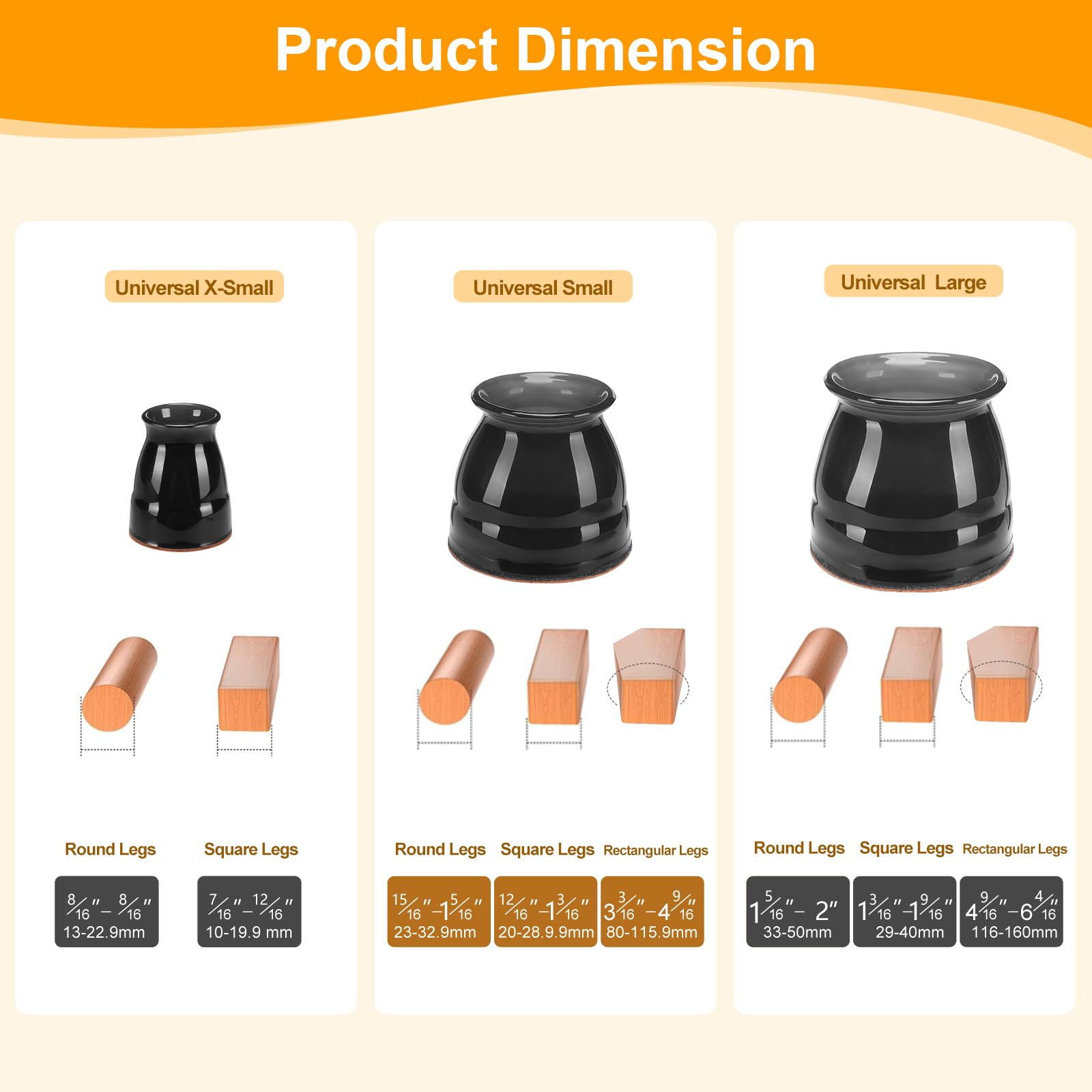 32 Pack Chair Leg Floor Protectors for Hardwood Floors (36 Count)