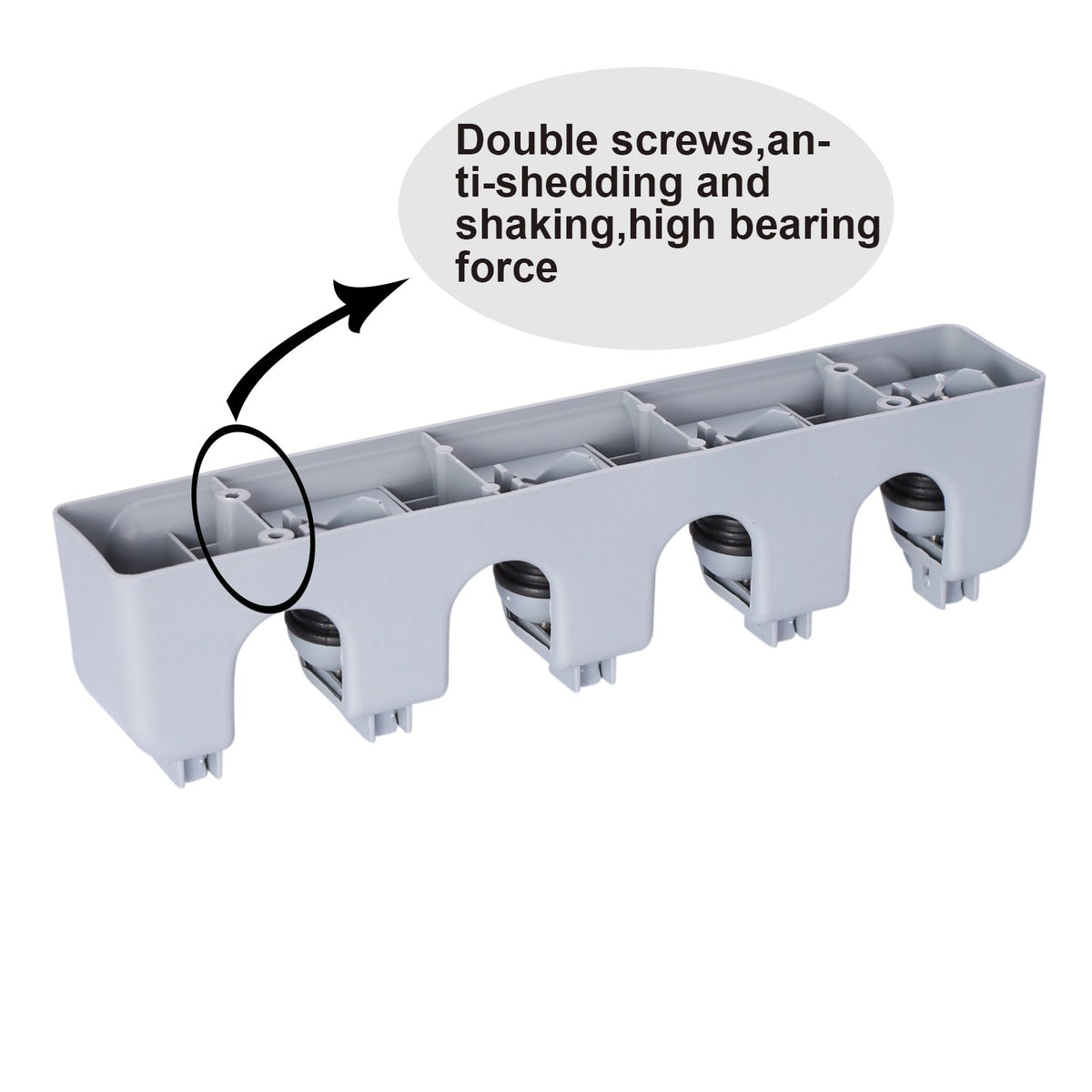 Mop and Broom Holder Wall Mounted 4 Position Storage Rack with 5 Retractable Hooks Holds up to 9 Tools Utility Weatherproof Holder for Garage Storage Systems Broom Organizer
