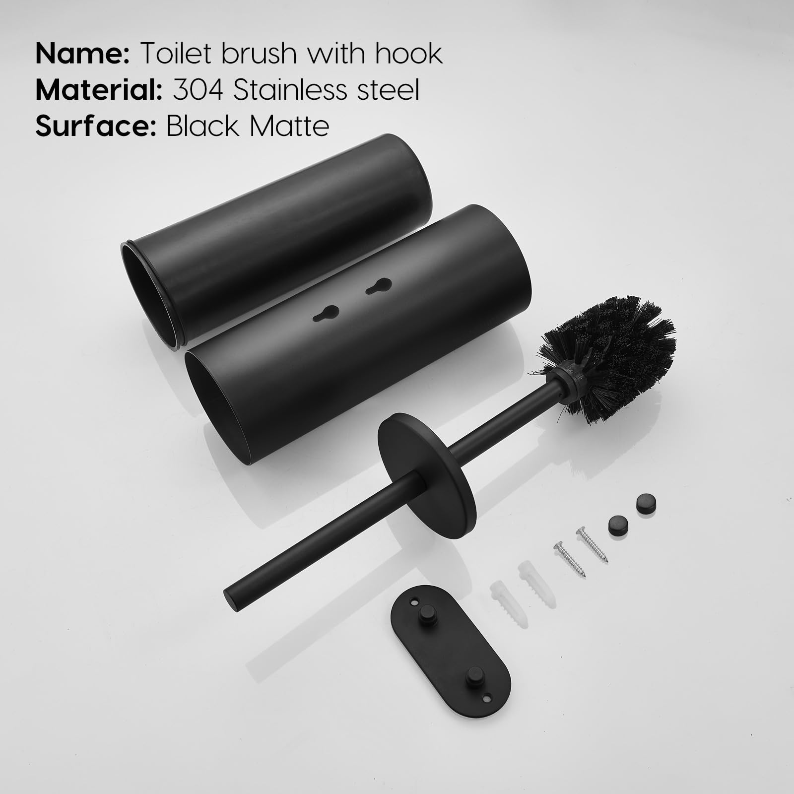 Black Toilet Brush with Dual