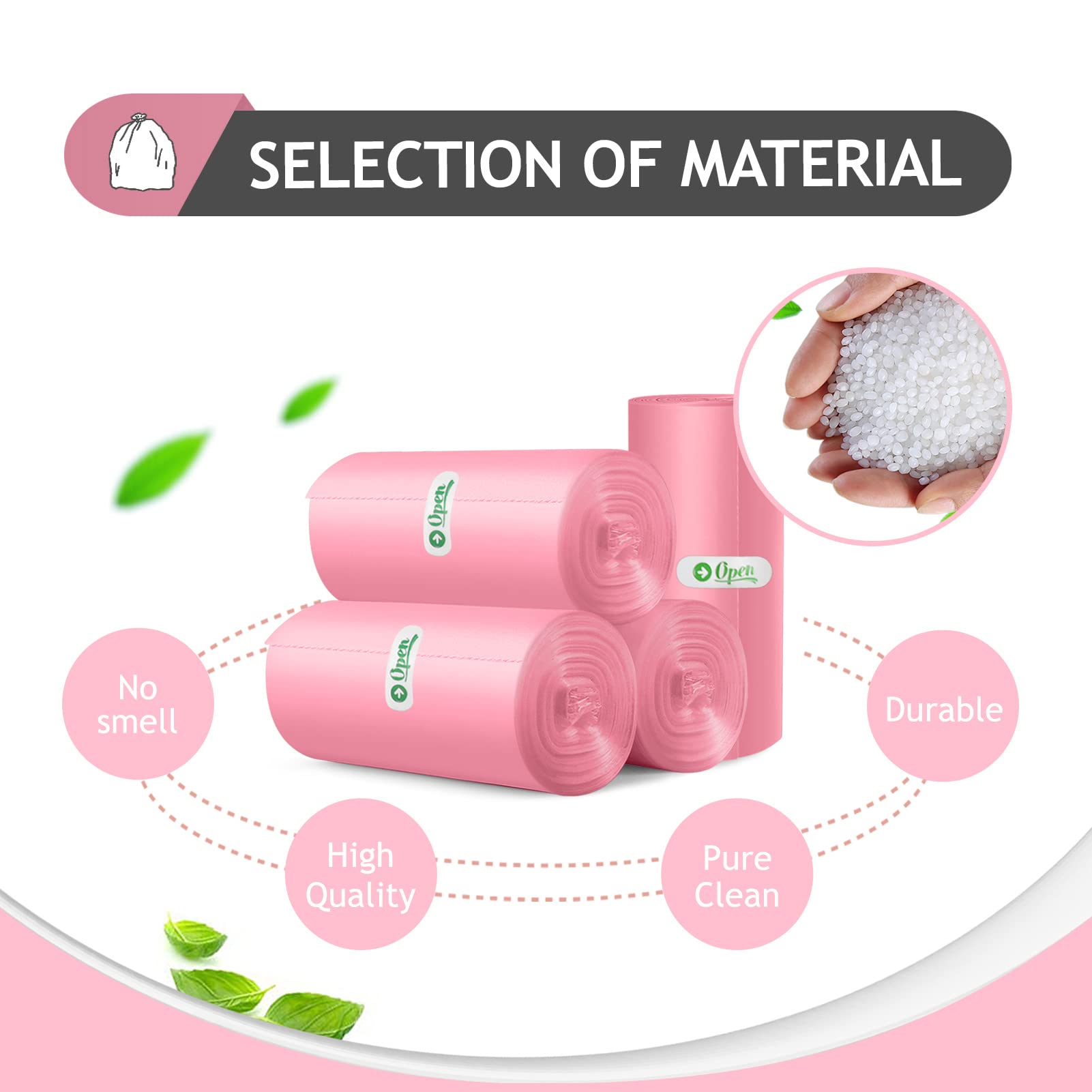 Small Pink Trash Bags 3 Gallon 170 Count Bathroom Garbage Bags