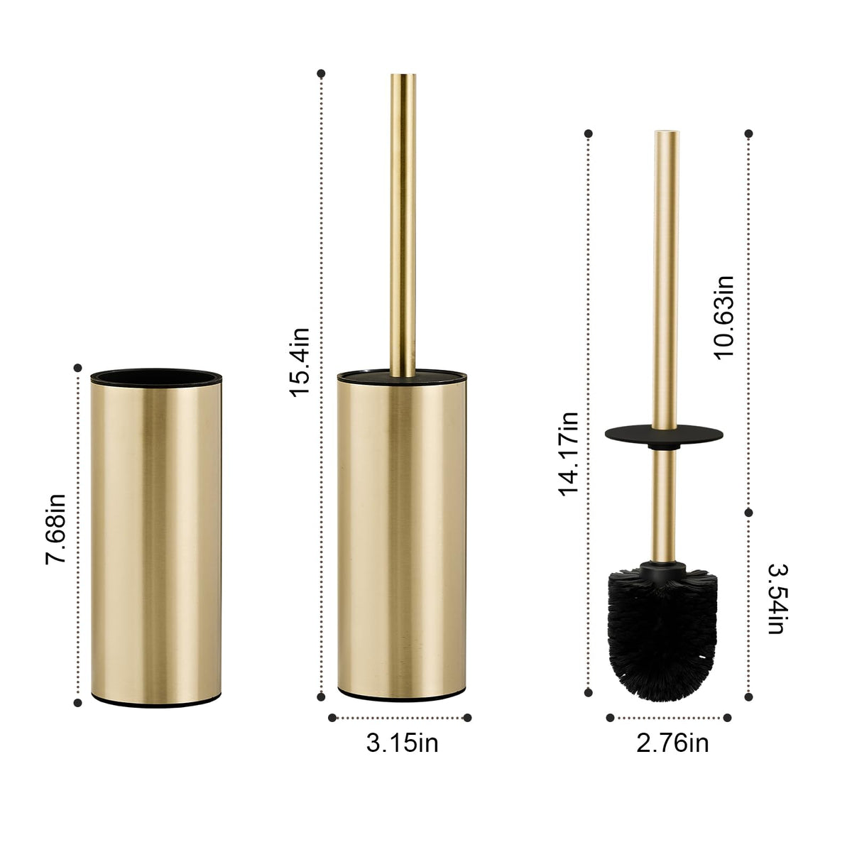304 Stainless Steel Toilet Bowl Cleaner Brush and Holder Set