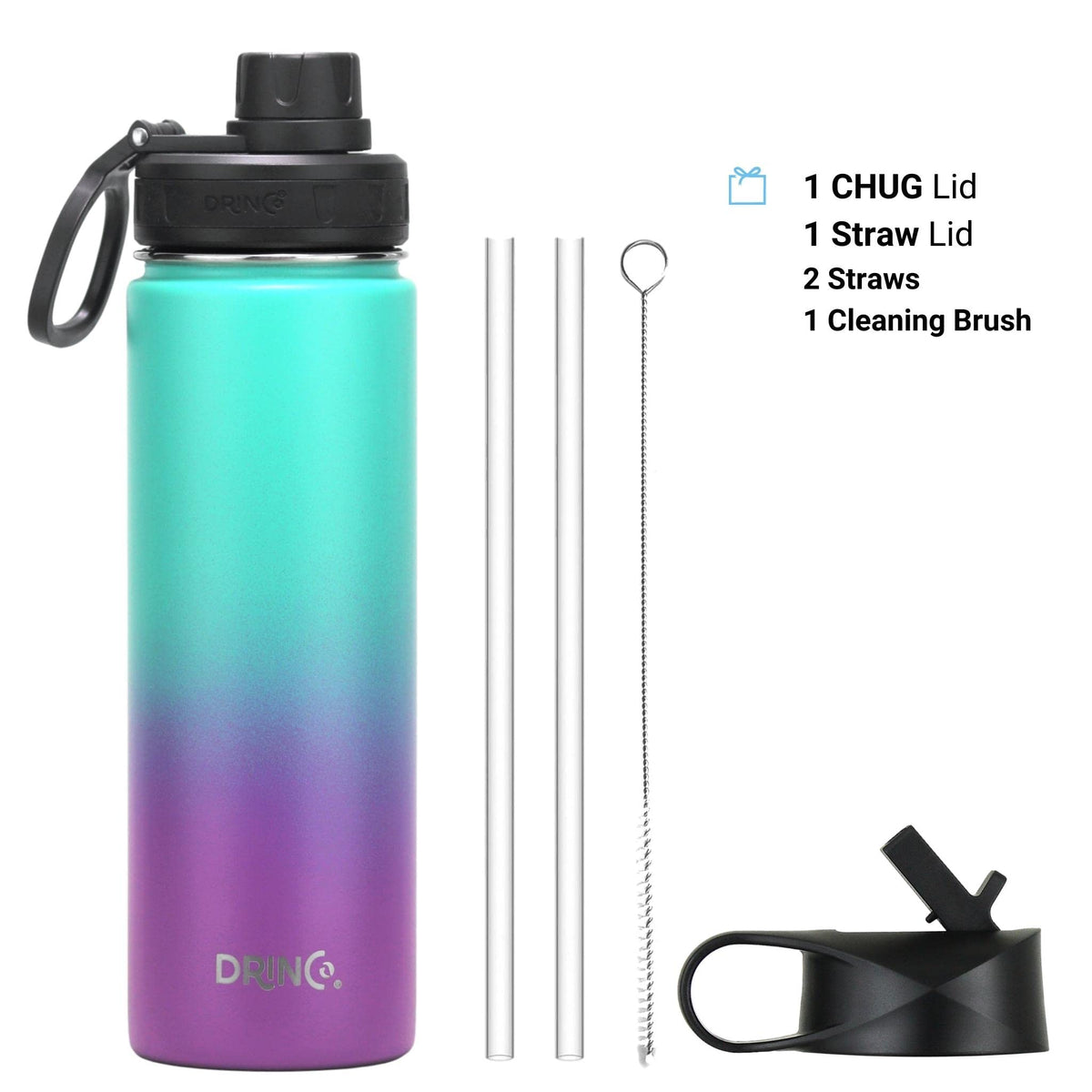Stainless Steel Water Bottle Spout Lid Vacuum Insulated Double Wall Water Bottle Wide Mouth