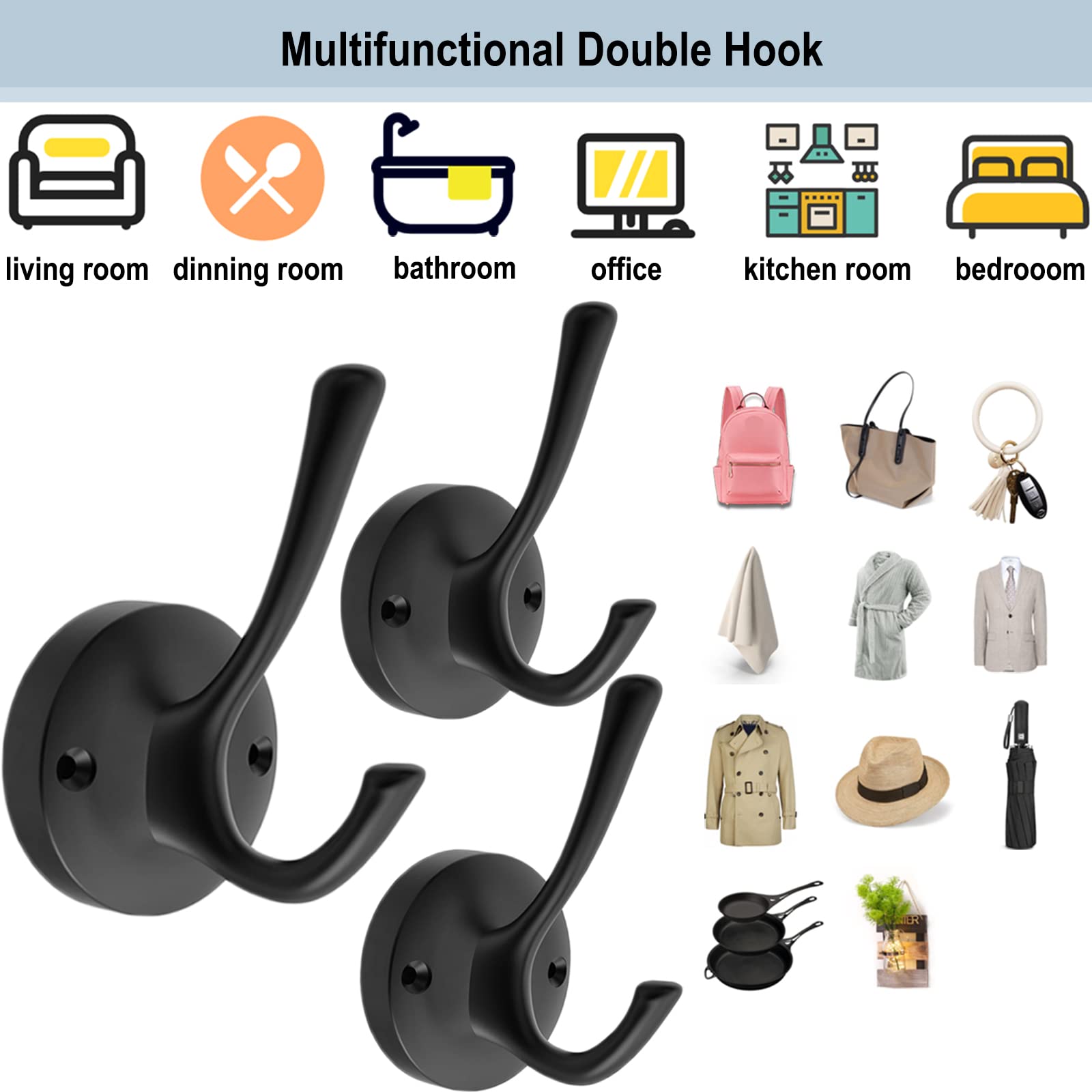 Black Towel Hooks for Wall