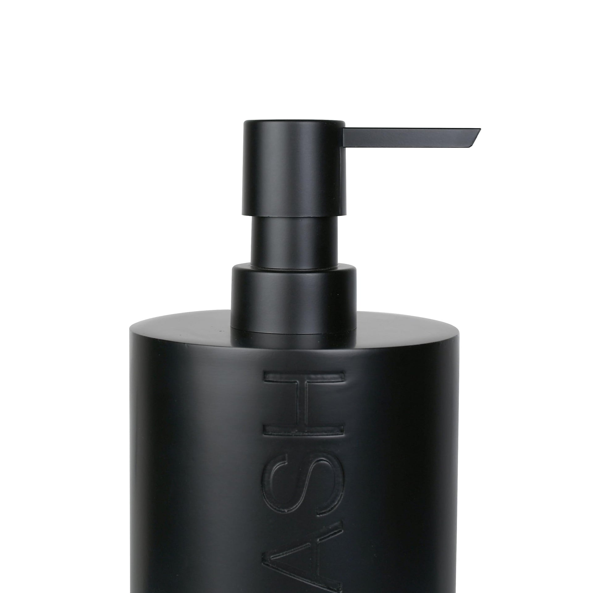 Matte Black Body Wash Dispenser Luxurious Refillable Pump Bottle with Embossed Text