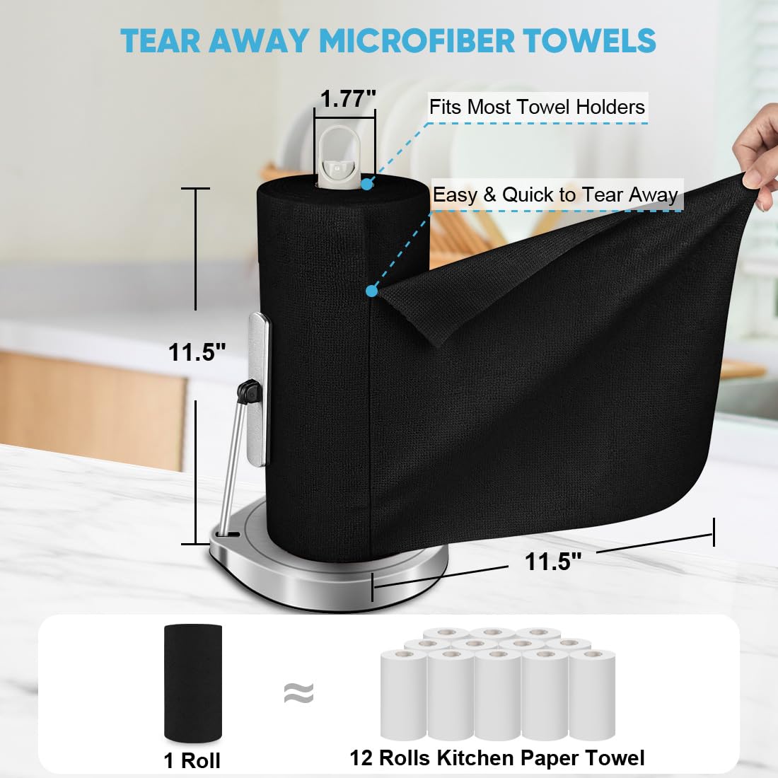 Microfiber Cleaning Cloth Roll (75 Count)