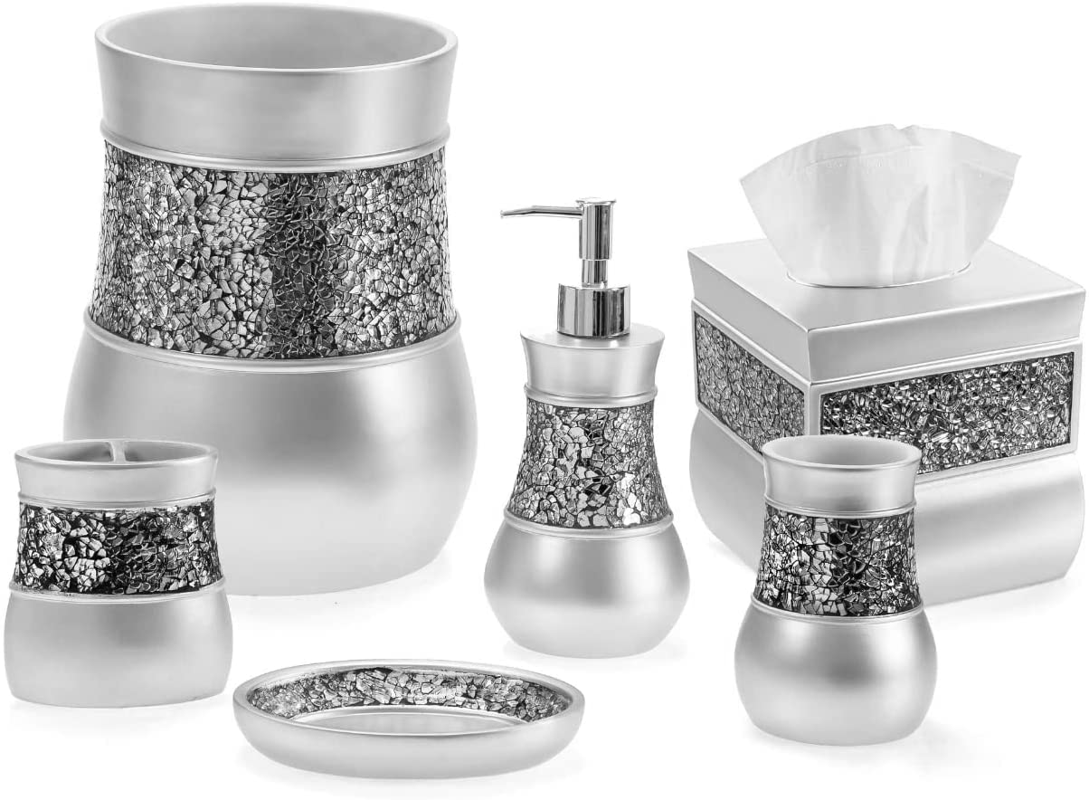 Crackled Glass Soap Dish for Bathroom