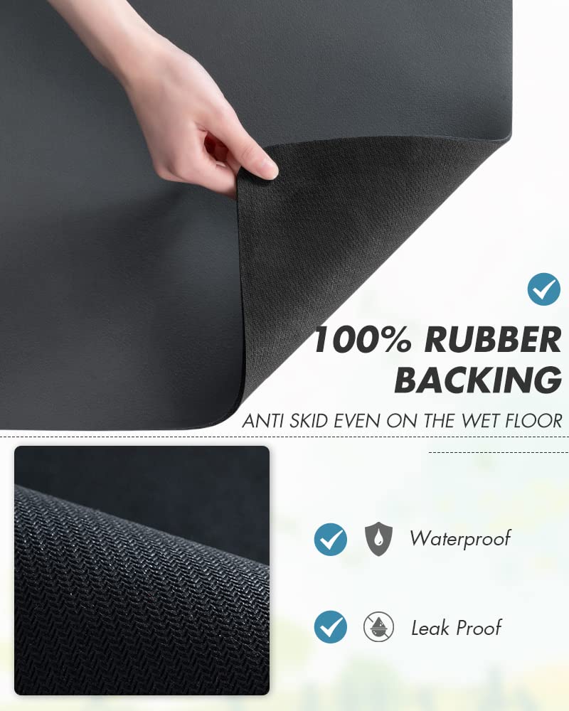 Coffee Mat Hide Stain Rubber Backed Absorbent Dish Drying Mat for Kitchen Counter
