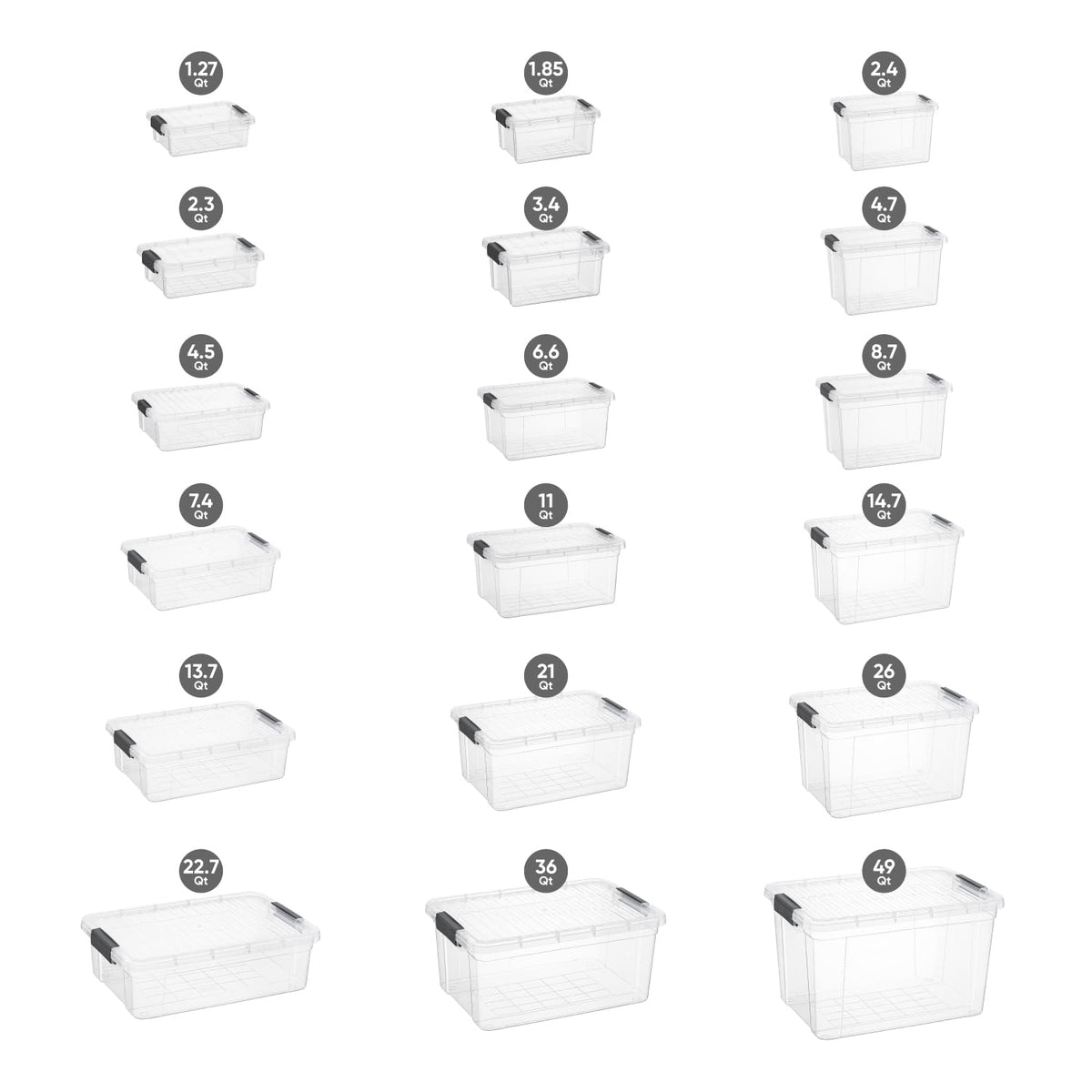 Small Flat Clear Storage Boxes with Lids