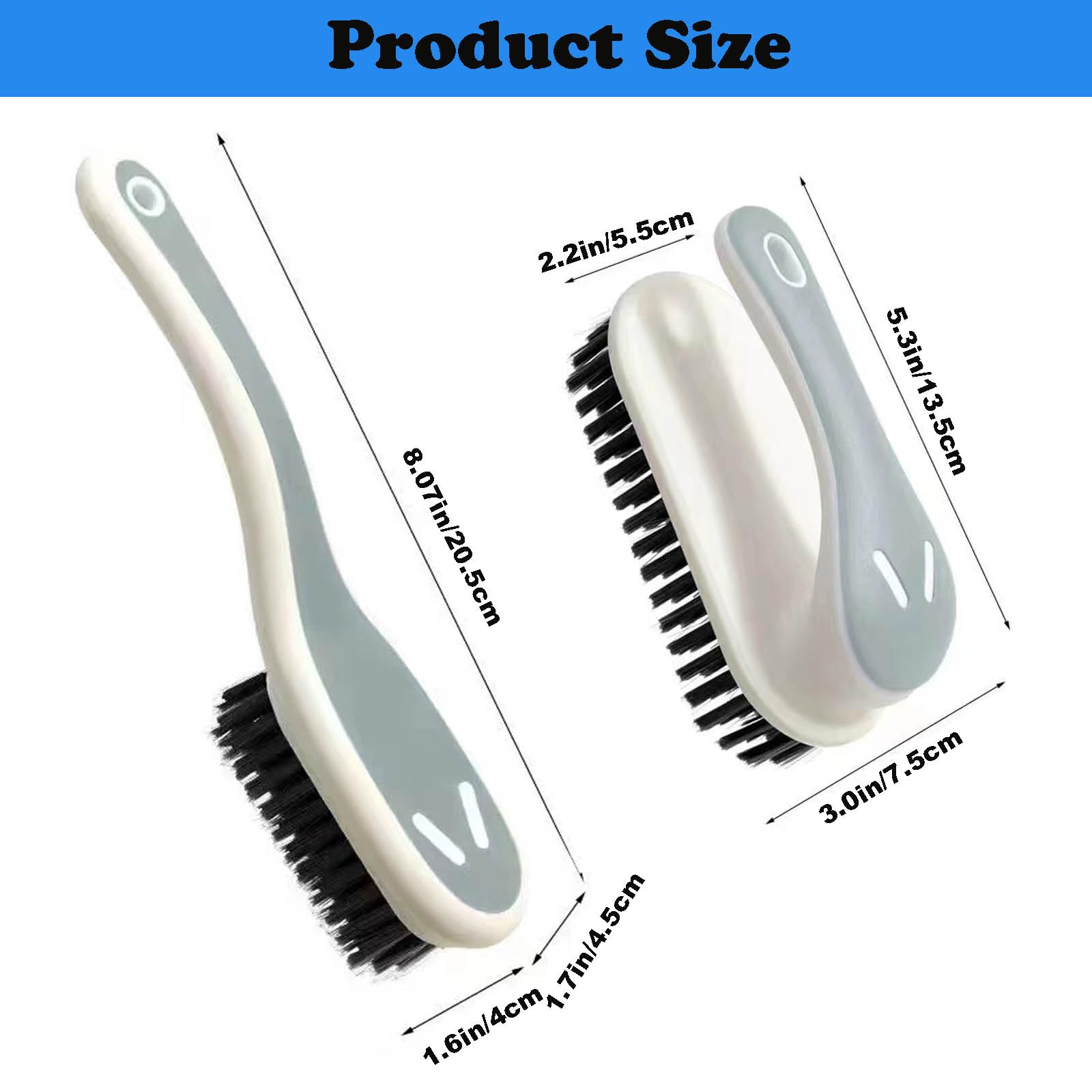 Soft Bristle Scrub Cleaning Brush Stain Remover Brush Fabric Cleaning Brush Laundry Brush Small Scrub Brush Cleaner Household Cleaning Brushes for Carpet (2 Count)
