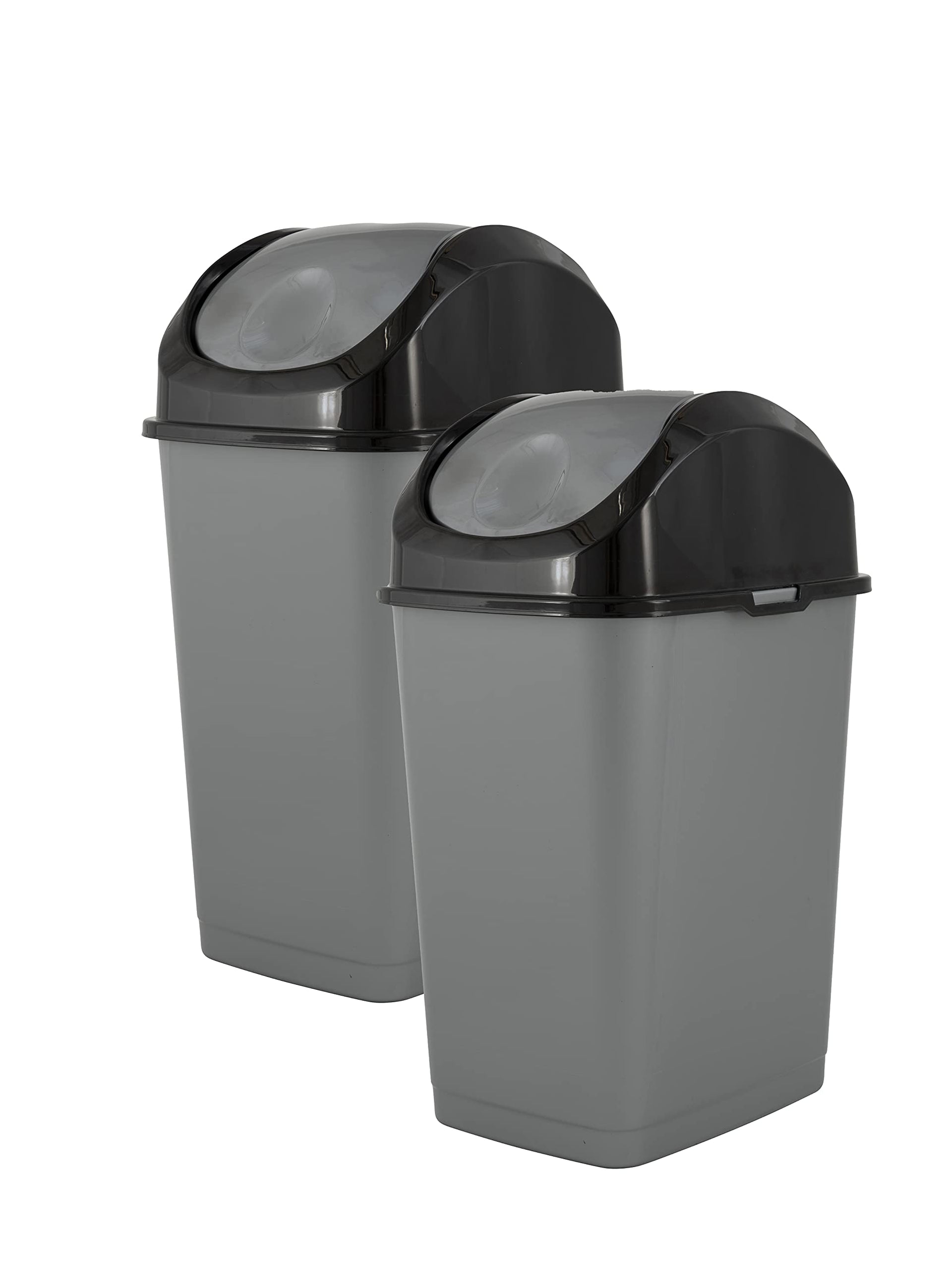 Small 2.5 Gallon Plastic Trash Can with Swing Top Lid