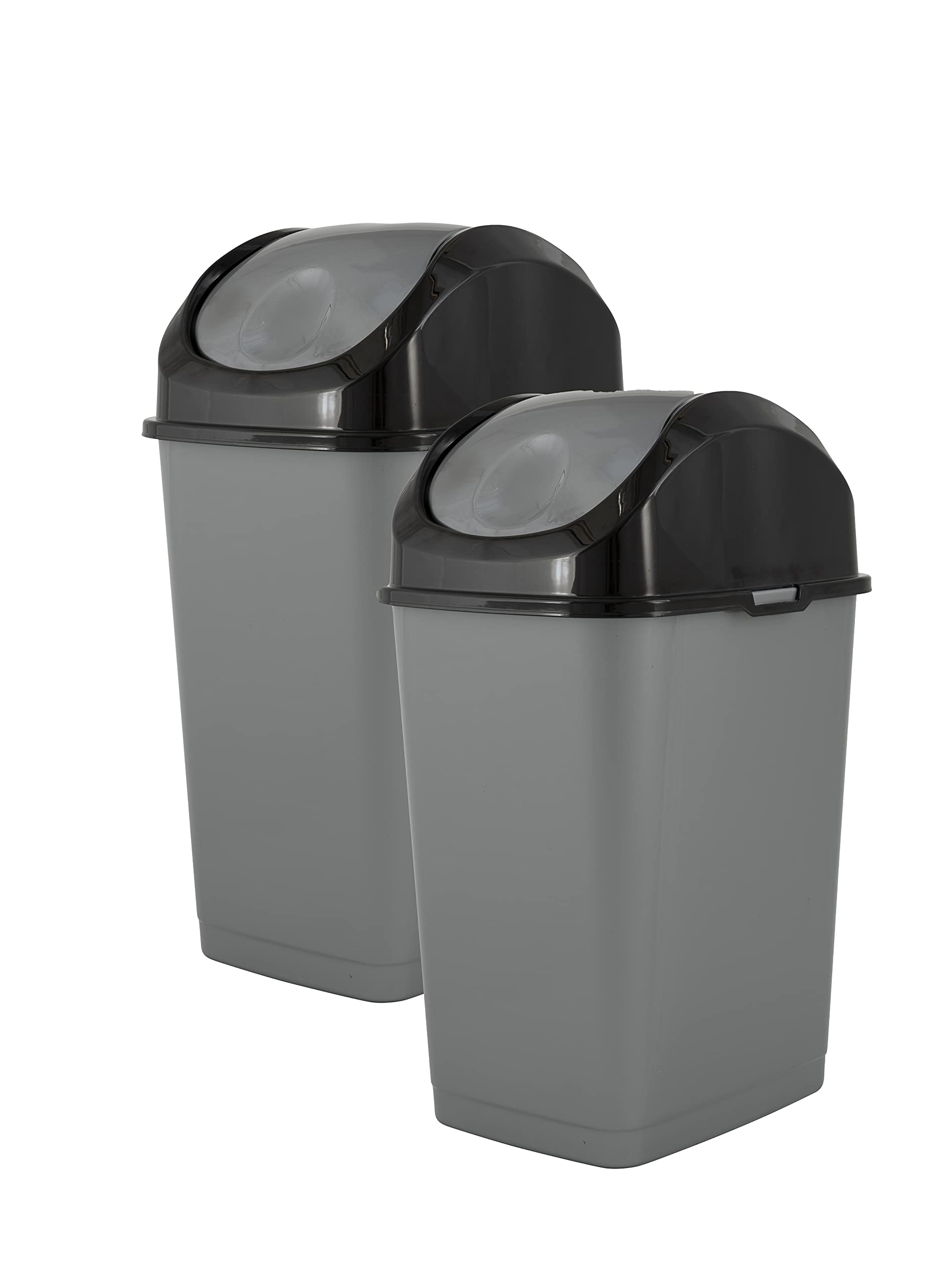 Small 2.5 Gallon Plastic Trash Can with Swing Top Lid