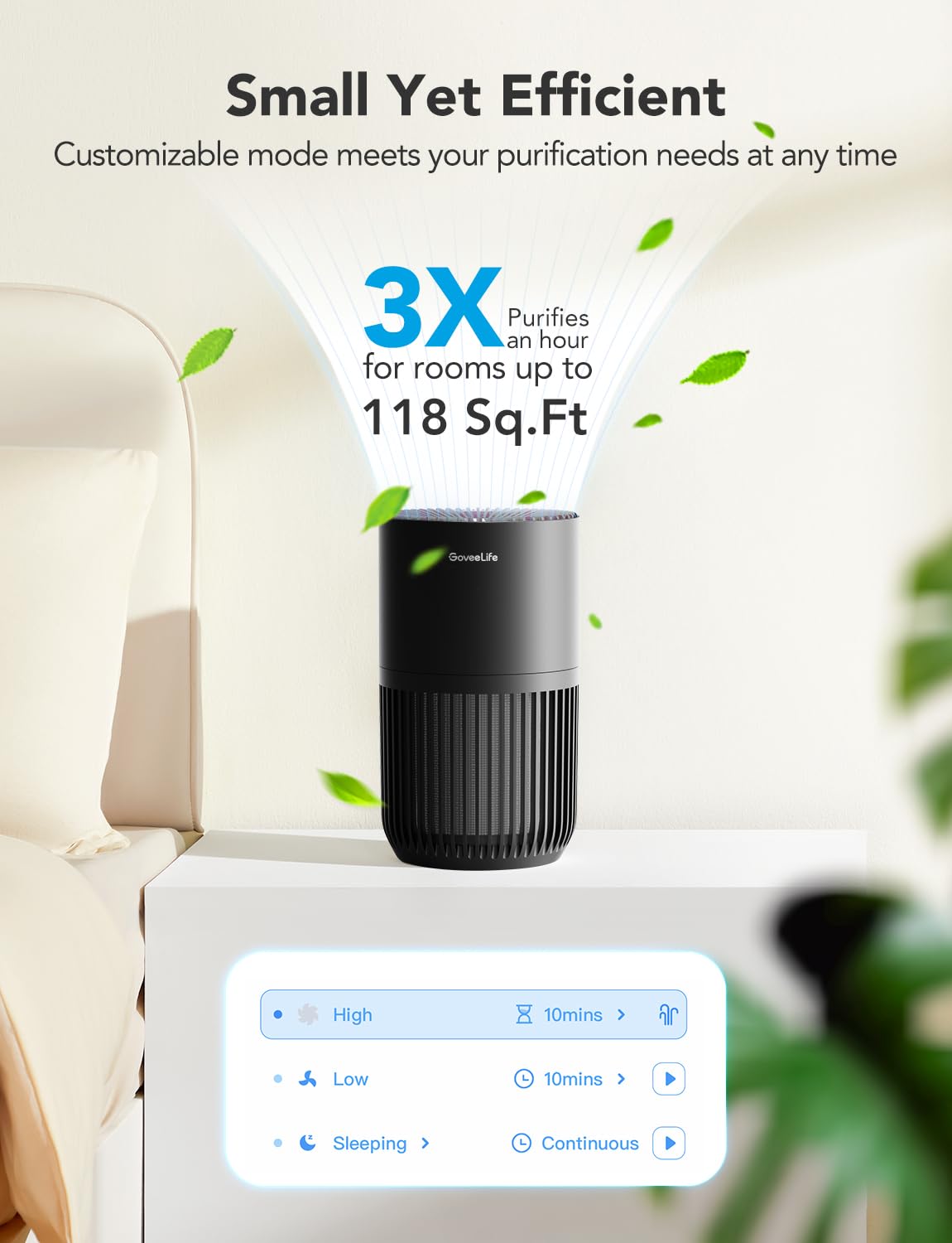 Smart Mini Air Purifier for Bedroom