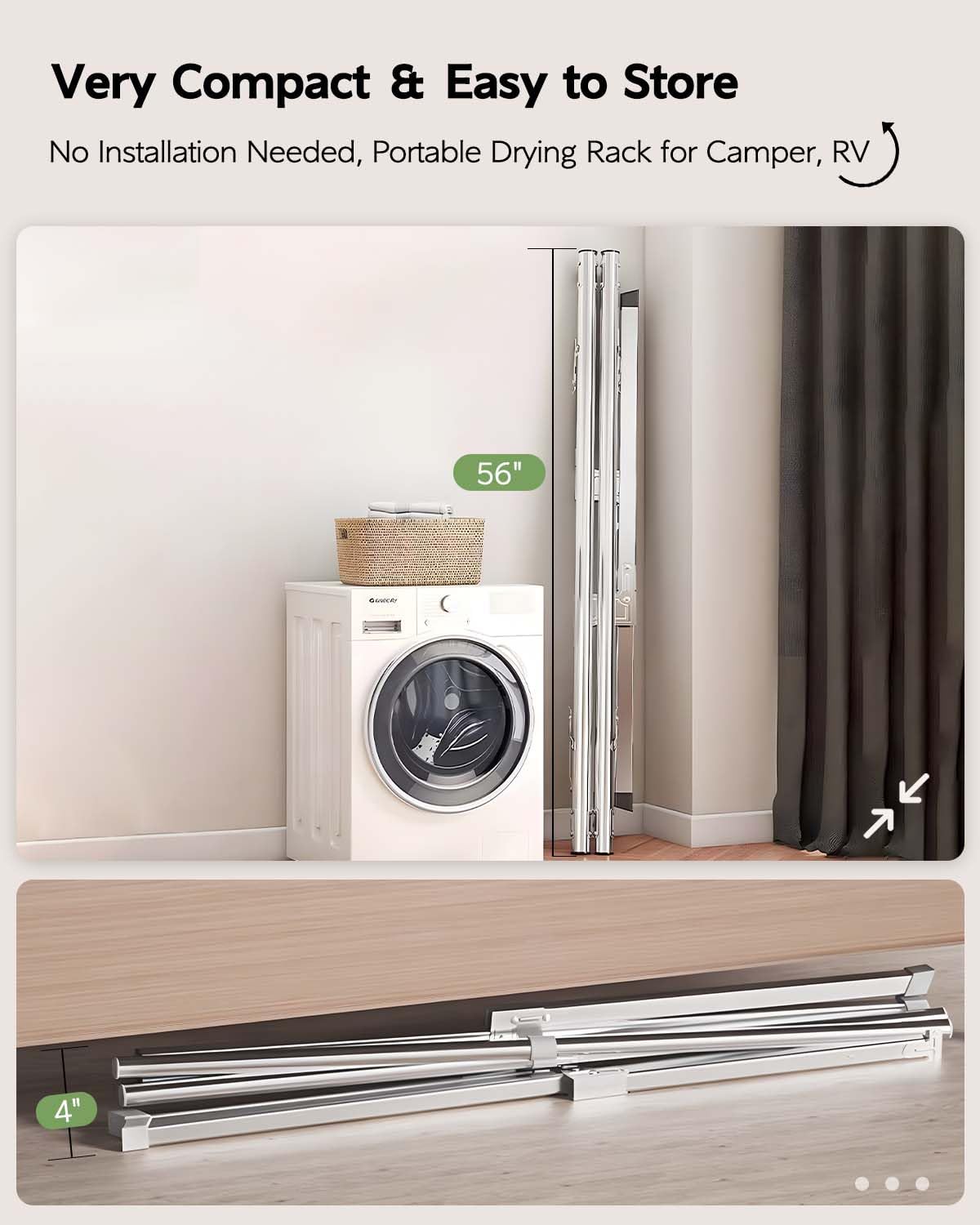 Clothes Drying Rack 79" Folding Indoor Outdoor