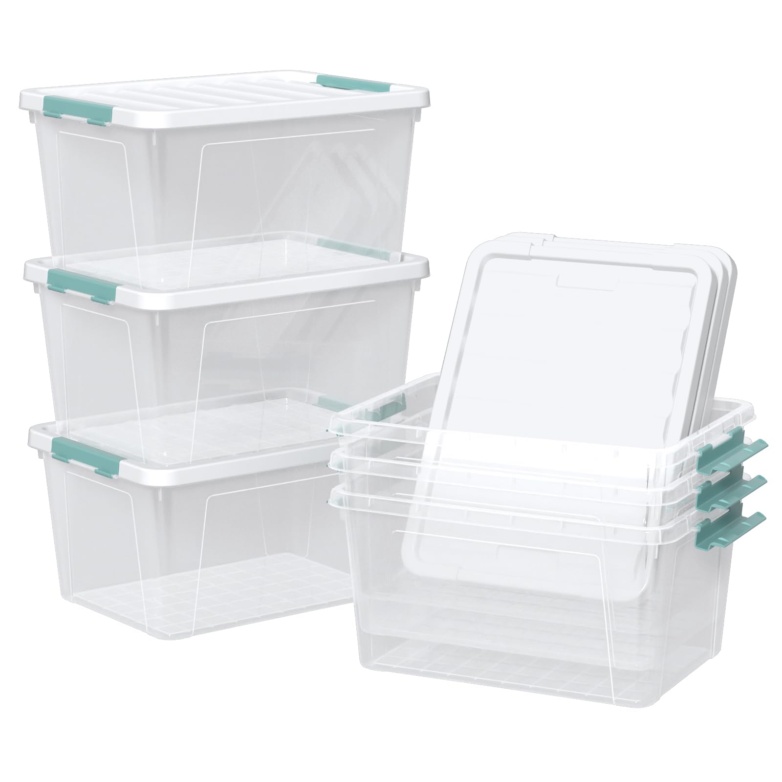 35 Qt Clear Stackable Storage Bins with Lids (6 Count)
