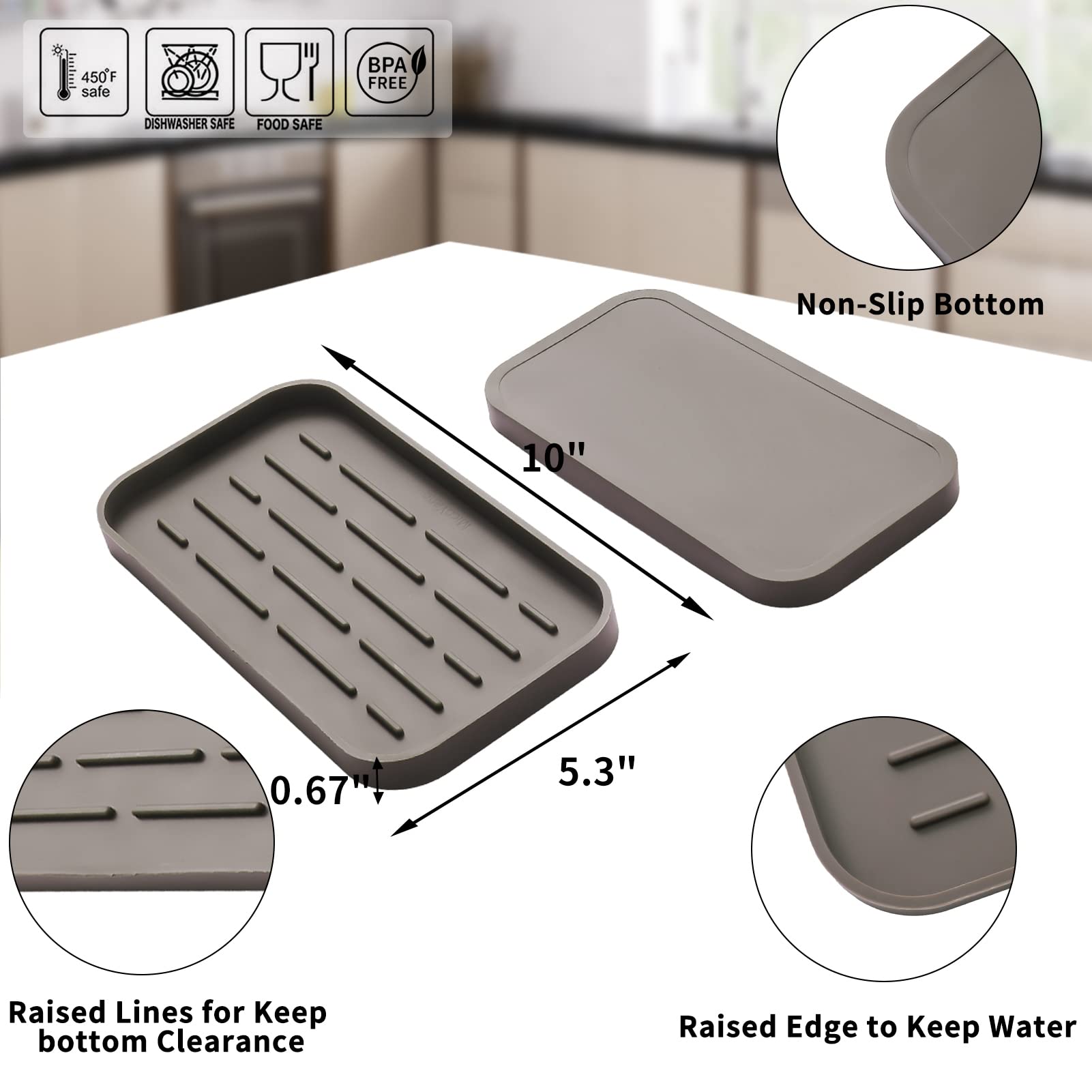 Silicone Kitchen Sink Organizer Tray for Multiple Usage