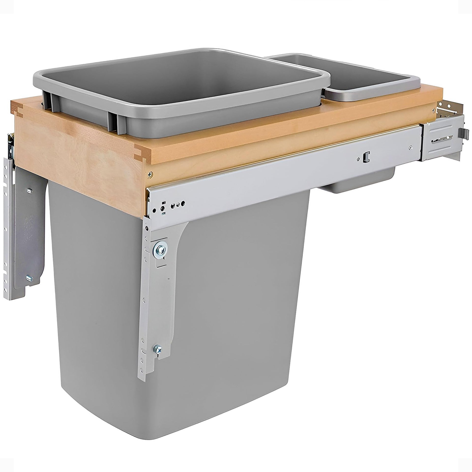 35 Qt Top Mount Single Pullout Under Cabinet Kitchen Trash Cans w