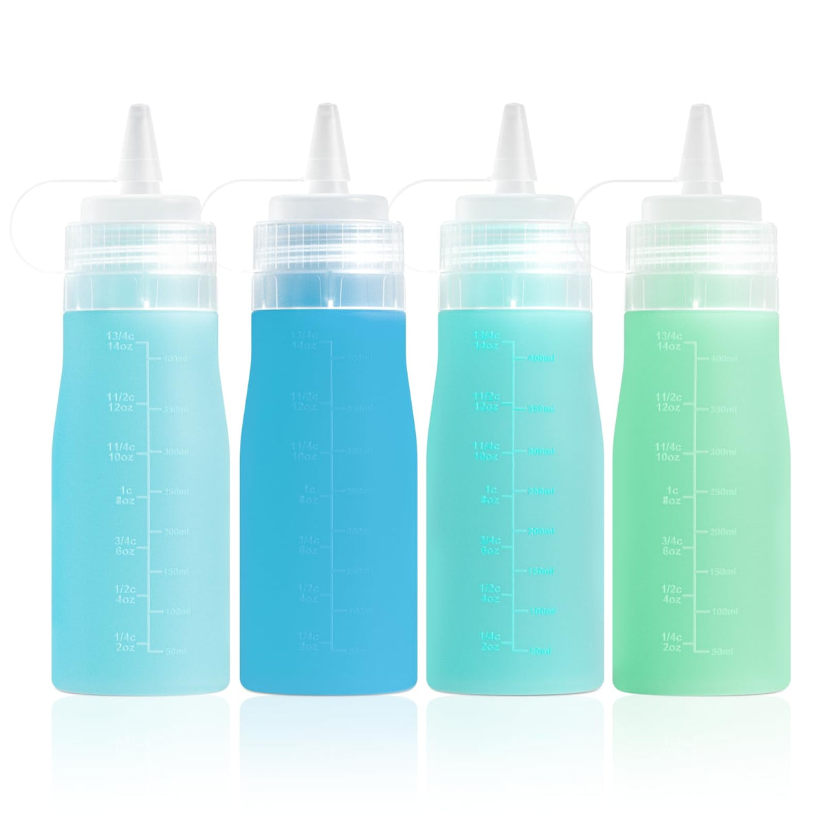 16 oz Silicone Squeeze Bottles for Sauces & Oil (4 Count)