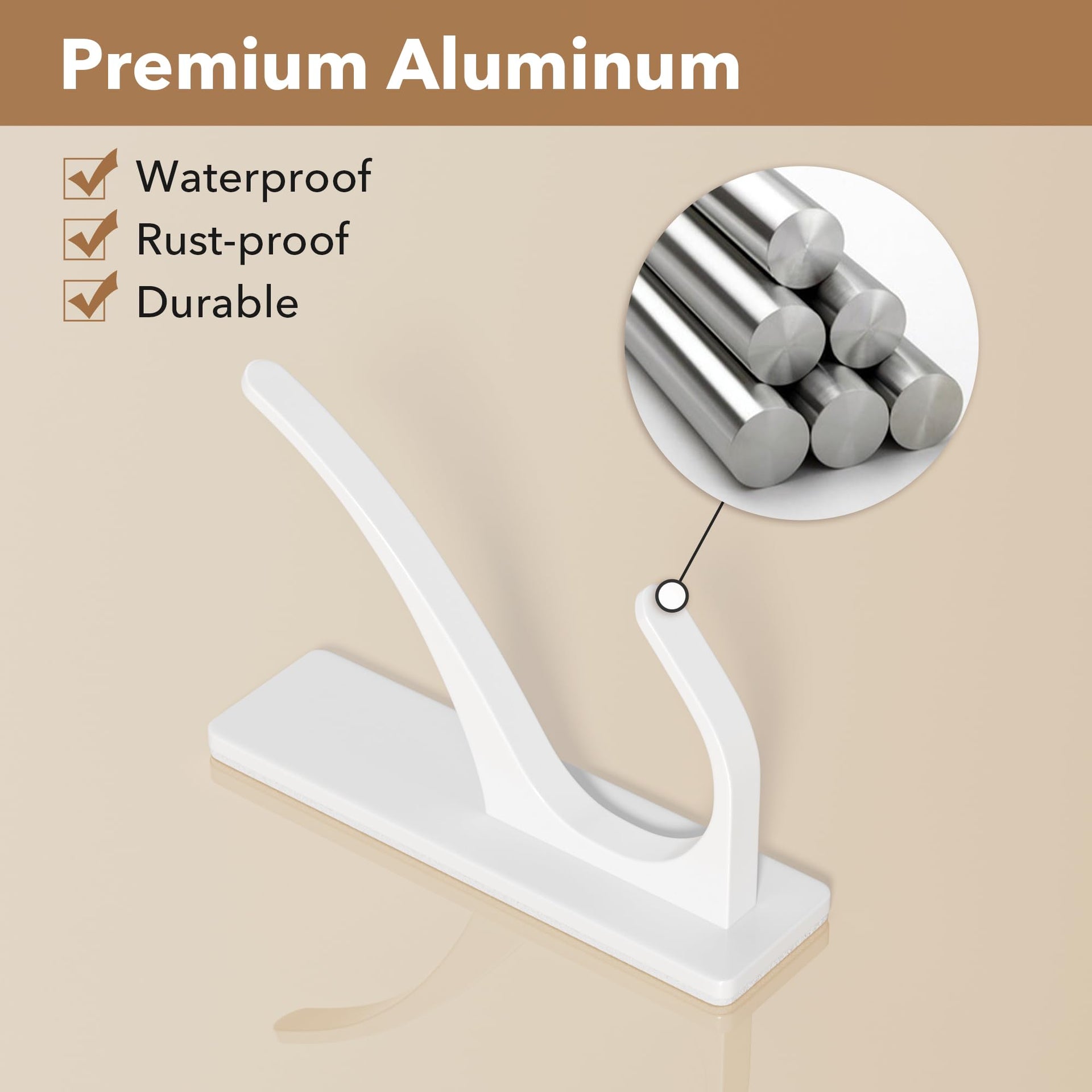 White Self Adhesive Hook (4 Count)