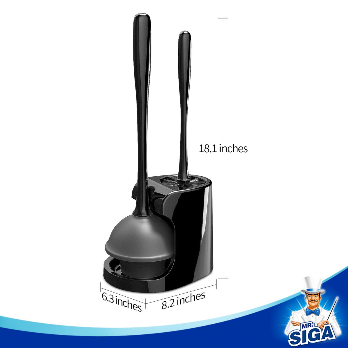 Toilet Plunger and Brush Combo for Toilet Cleaning (2 Count)