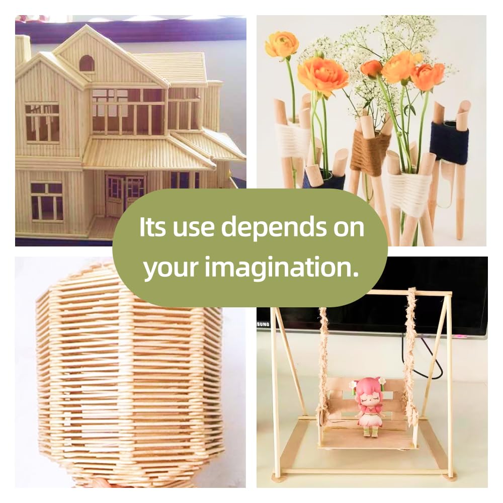 1 4 x 17.5 Inch 100 PCS Dowel Rods Wood Sticks Wooden Dowel Rods (100 Count)