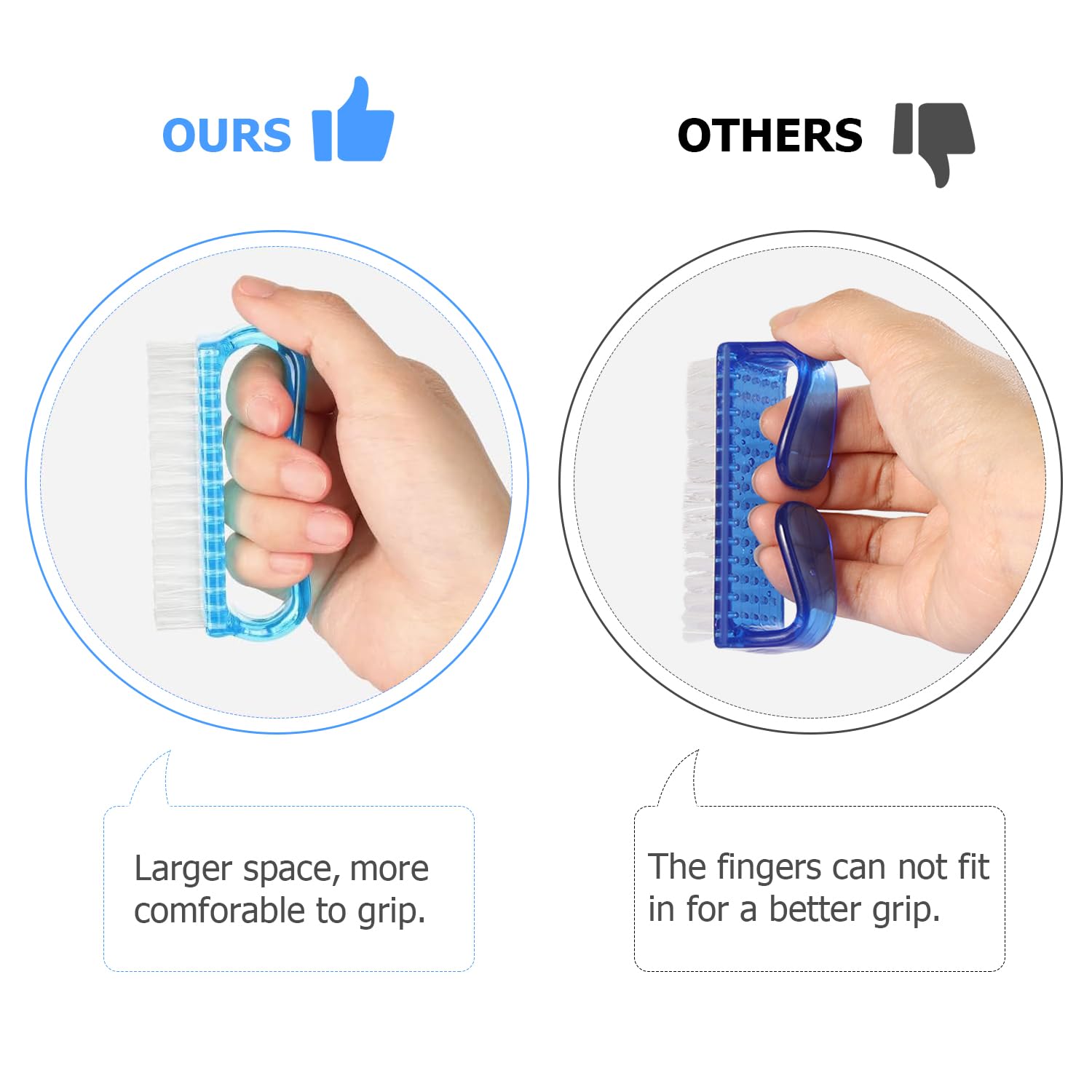 Handle Grip Cleaning Nail Brush (4 Count)