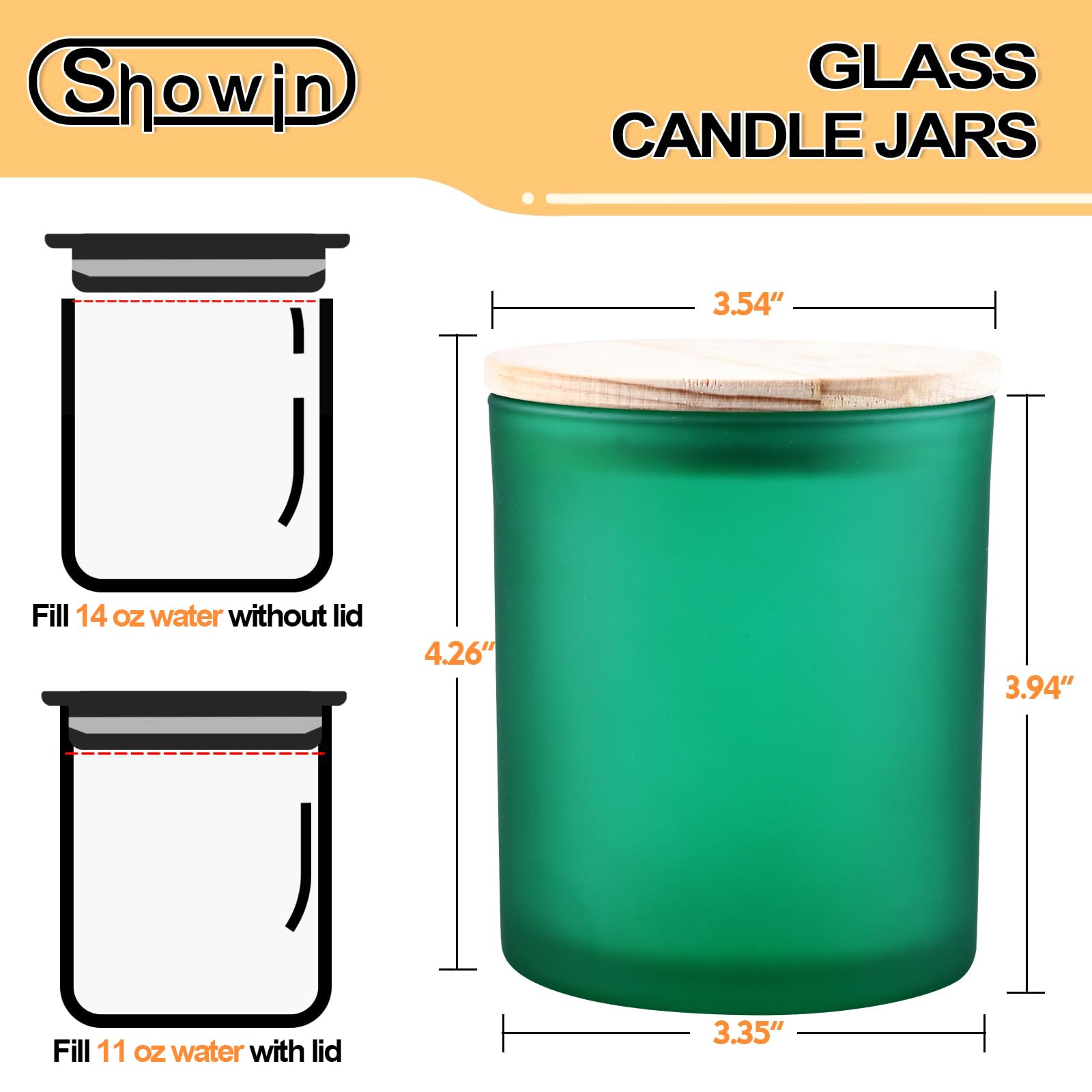 14 OZ Thick Candle Jars for Making Candles 12 Pcs (12 Count)