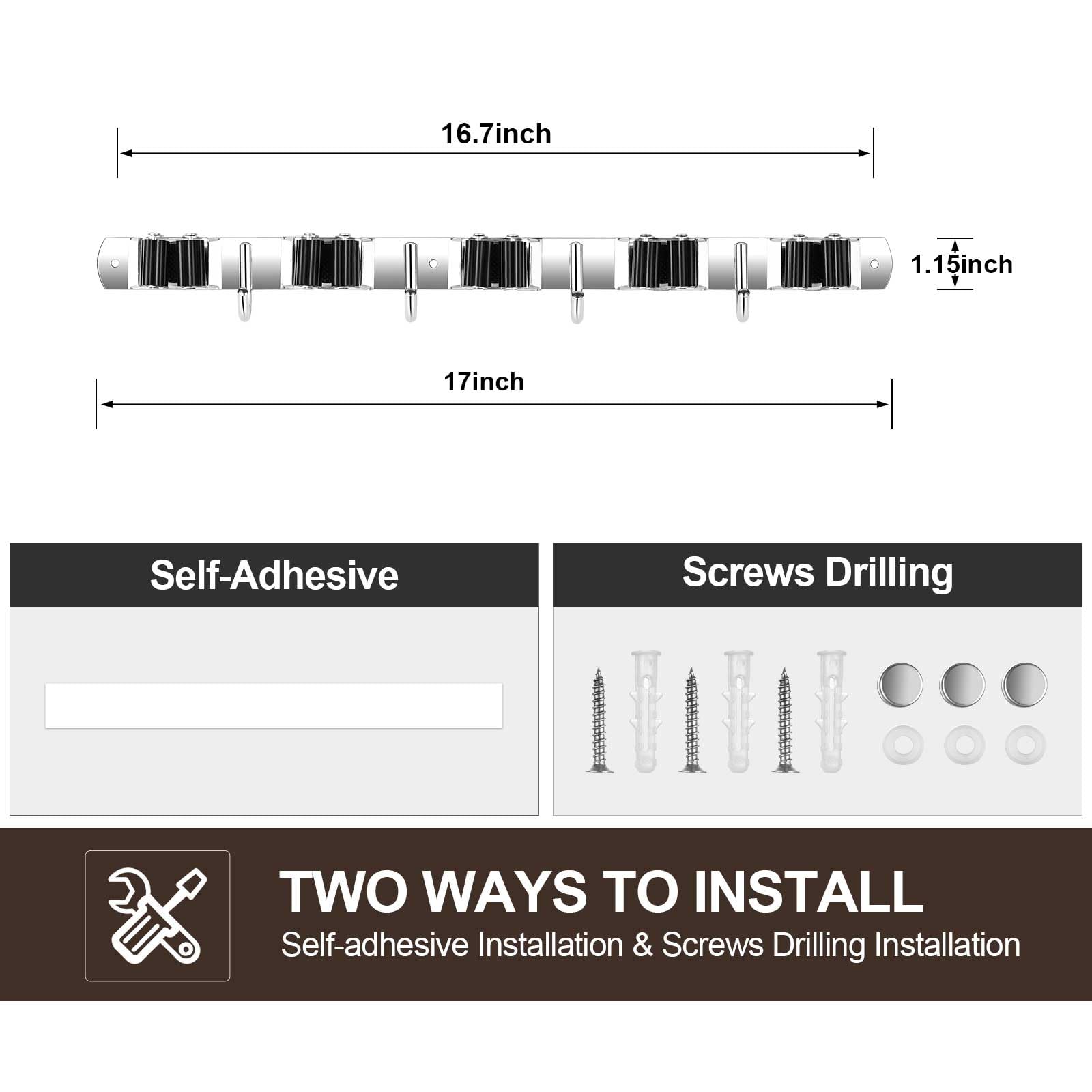 2 Pack Broom Holder Wall Mount (2 Count)