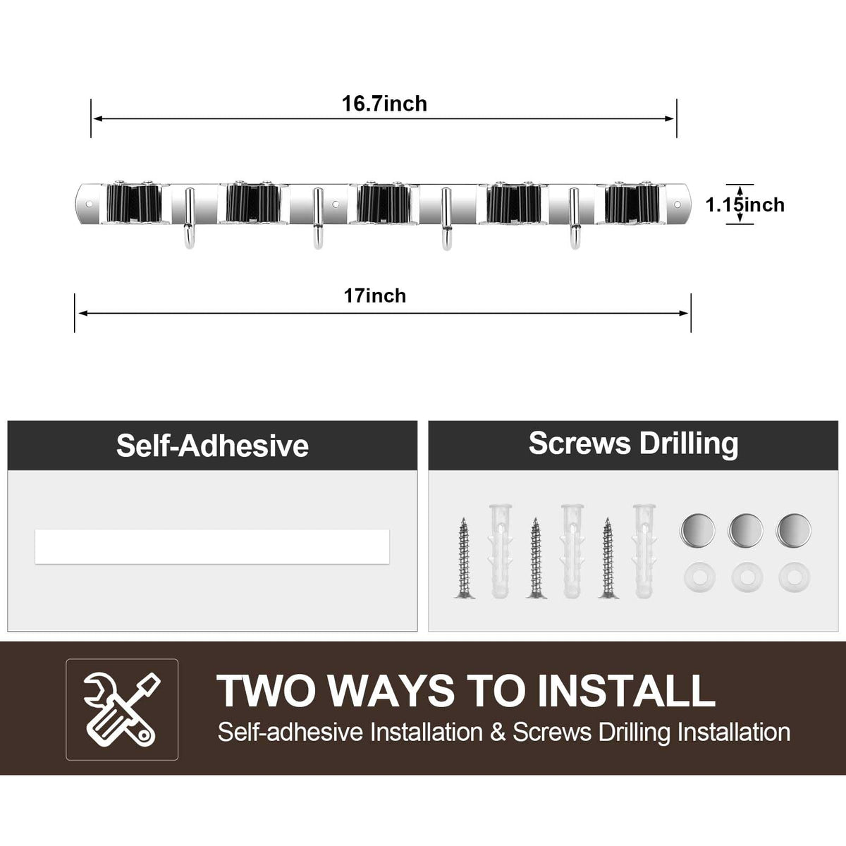 Broom Holder Wall Mount