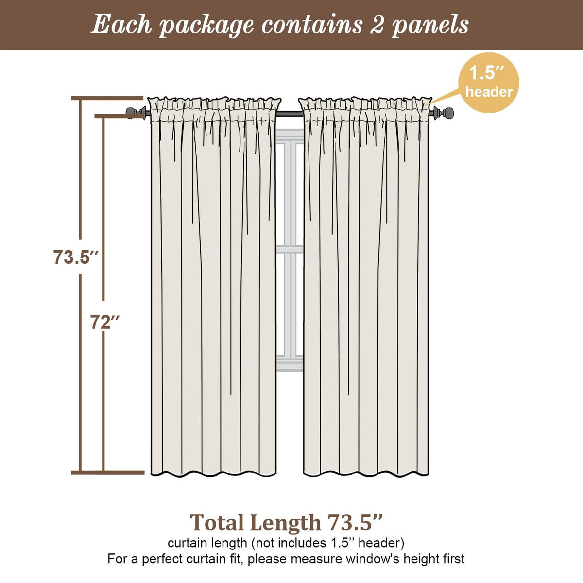 Lemon Sheer Curtains 72 Inch Length 2 Panels (2 Count)