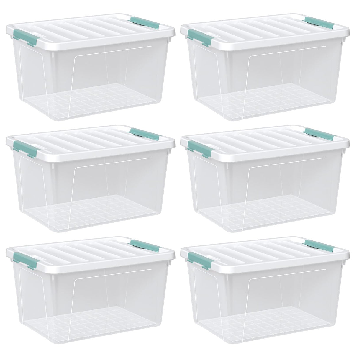 35 Qt Clear Stackable Storage Bins with Lids (6 Count)