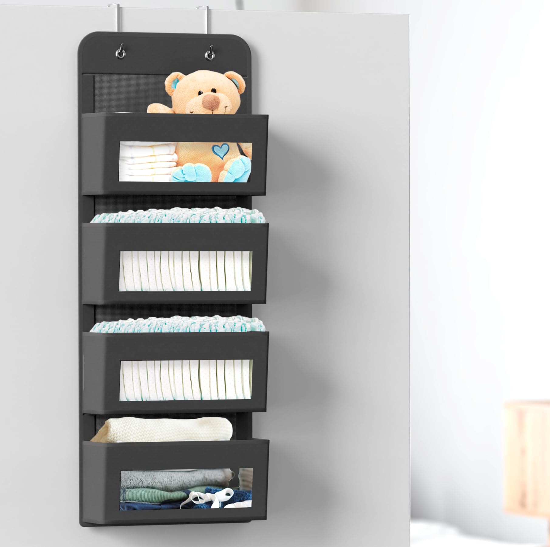 4 Clear Pocket Over Door Hanging Organizer