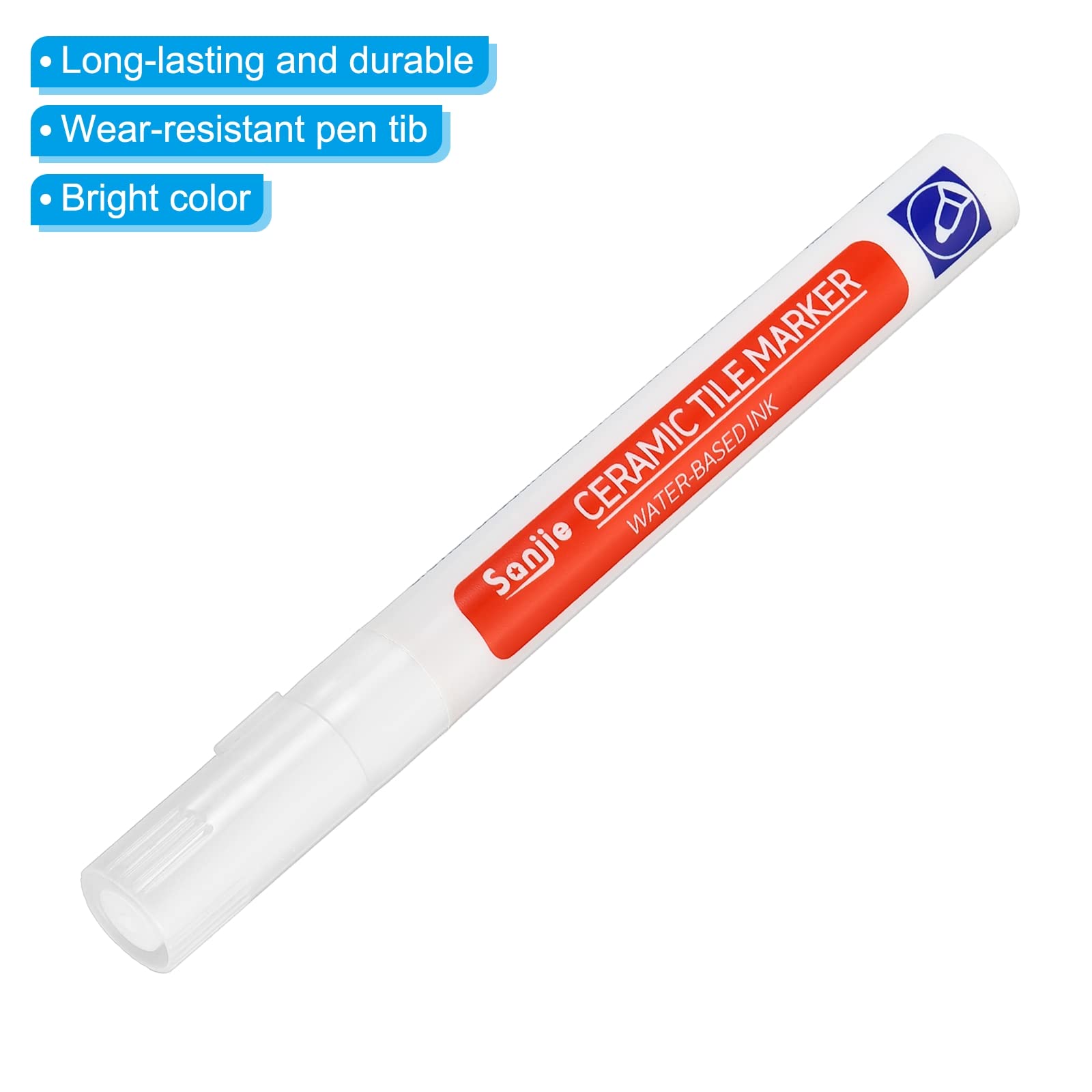 Grout Pen 4 Pack White Tile Marker Waterproof Grout Sealer Pen Tile Repair Pens Paint Pens for Wall Floor Bathroom Kitchen Refresh (4 Count)